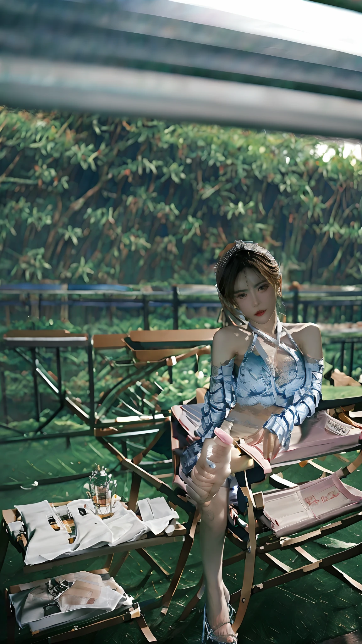 Translucent top,Translucent lace bra,Light transparent skirt, lingerie,Yang Mi faced,Tall figure