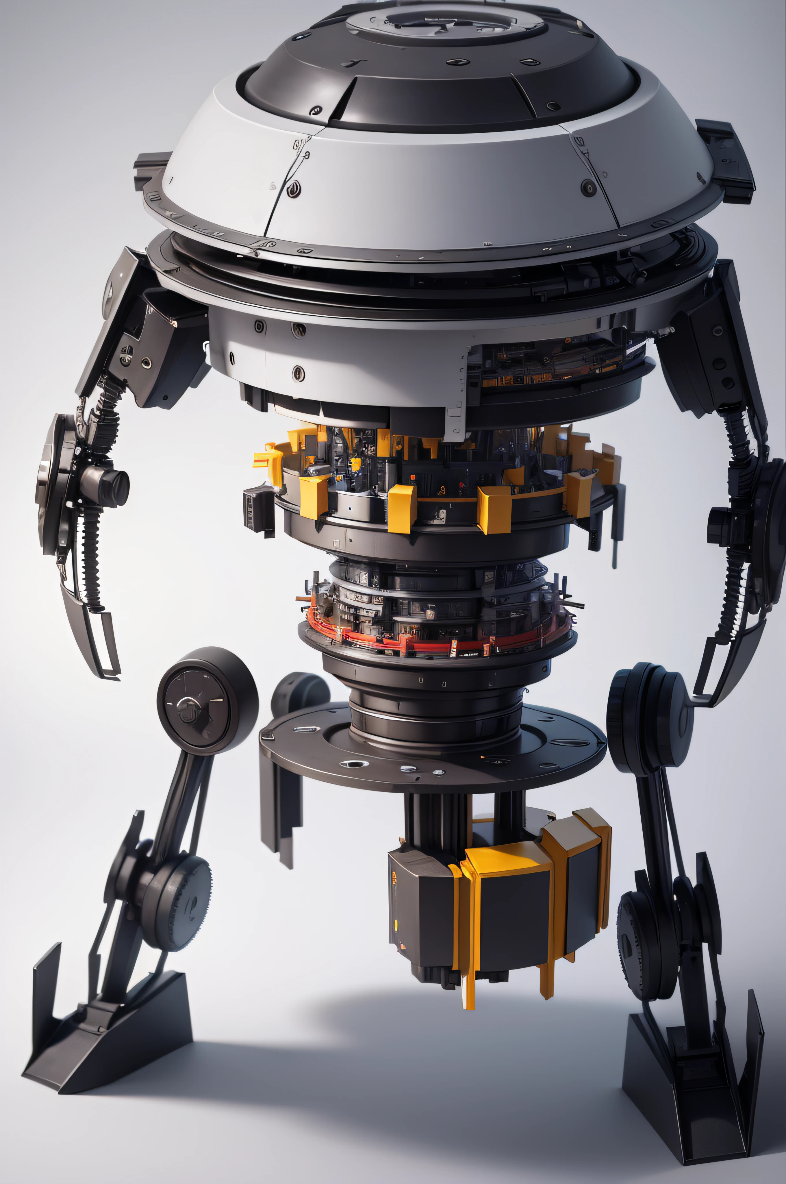 Create a cross-section of a robot to analyze its internal structure