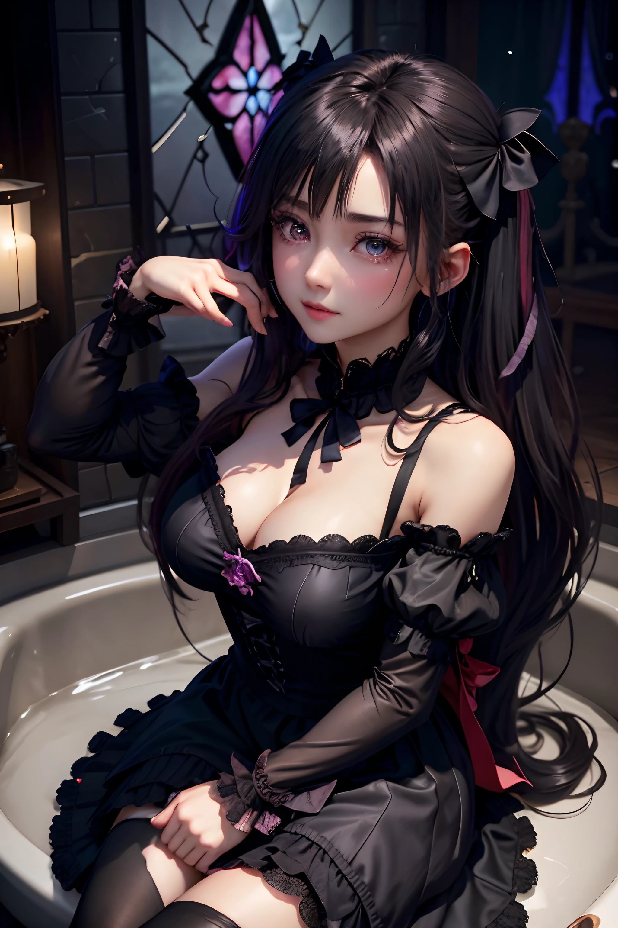 A sexy、Glamour、A slight smil、garterbelts、knee high socks、panthyhose、Beautifying the world、Unhappy、Lament my night's fantasy、Beautie、Beautiful shape、wretched、ghosts、wraiths、Evil Spirit、Beautiful、boredom、Unusual beauty、Bewitching、Fornication、Hard Dark Gothic Makeup、Maniacal、Deep night sky、horor、bell sleeves、Wizard Sleeve、twin-tail hair、Black Dark Eyeshadow、Visual Lock、slaves、crying how bright、mourn、Sad songs、Good skin luster、Lace pink、Long hair straight hair、Dark Gothic Makeup、Dark smile、An abnormal、Restless Palace、Kamimei、Pleasant look、Fragrant beauty、Smell、lovely、Kiss Face、age19、carriage、Lying、seductiv、from below looking up、 plump thighs、Strong sexual pleasure、masturbation、A look of shame、open your legs a little、maid clothes、Dark Gothic、Longer dress、Gothic ta、toilet、Toilet room、bath room、Get on your knees、Purple hair、Stained glass background、Angle from below、