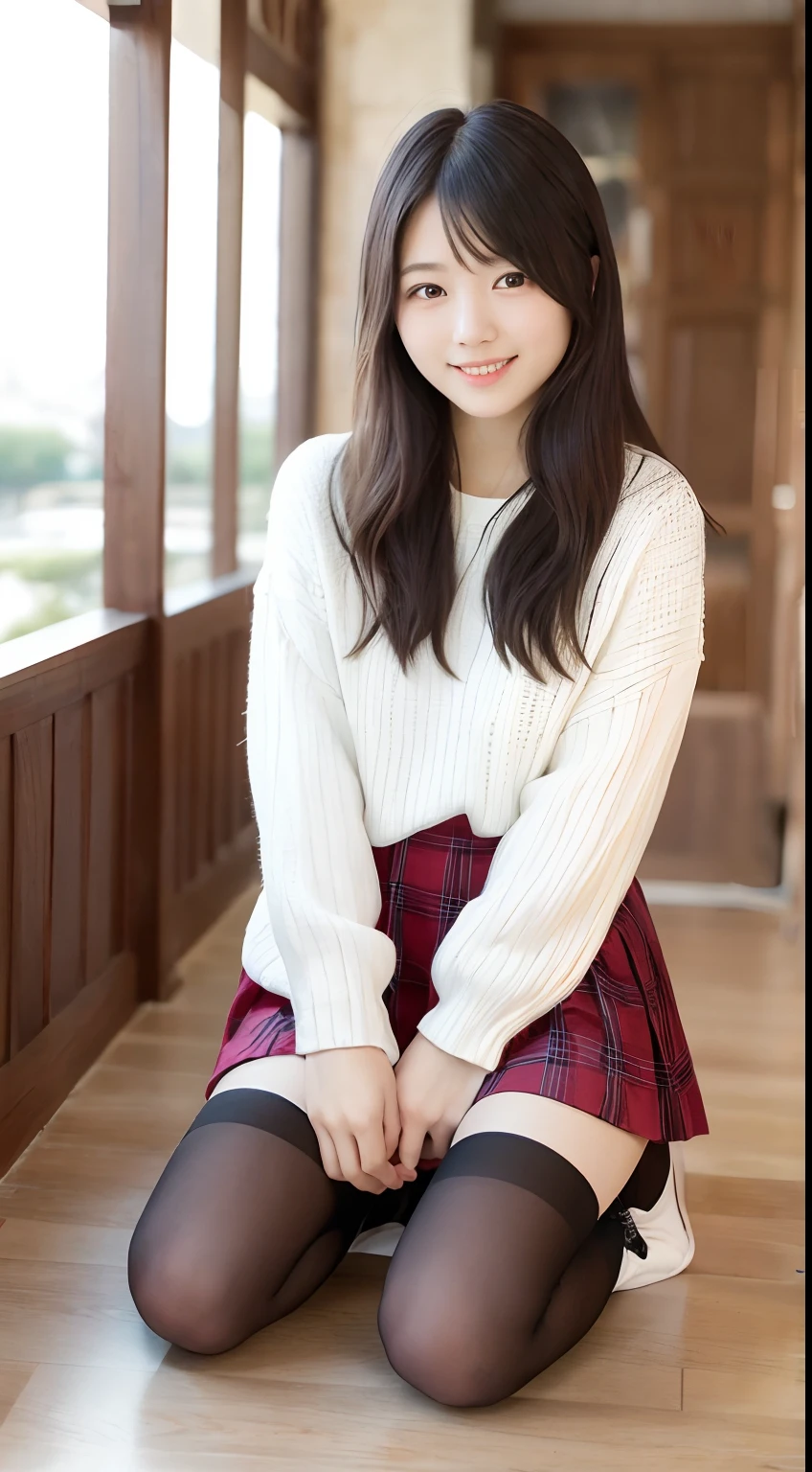 (Happy expression on face:1.26)、Raw photography、(((Ultimate Beauty Full Body Shooting)))、((glistning skin))、1人、17-autiful girl in Prague、bright expression、((brown haired))、Girl in sweatshirt、plaid pleated skirt、View from the floor、(Long stockings or pantyhose)、(upt)、Legs open、Crouch down、Counterpoint Shot、((ultra-detailliert))、(Perfectly detailed face)、(Detailed hand)、(detailed finger)、(Good human anatomy)、Photorealistic images、((​masterpiece、top-quality、ultra-detailliert、Film Light、intricate-detail、hight resolution、ighly detailed))、细致背景、8KUHD、Digital SLR、Soft light、hightquality、Film grain、FujifilmXT3 、Shallow depth of field、natural soft light、Kamimei、