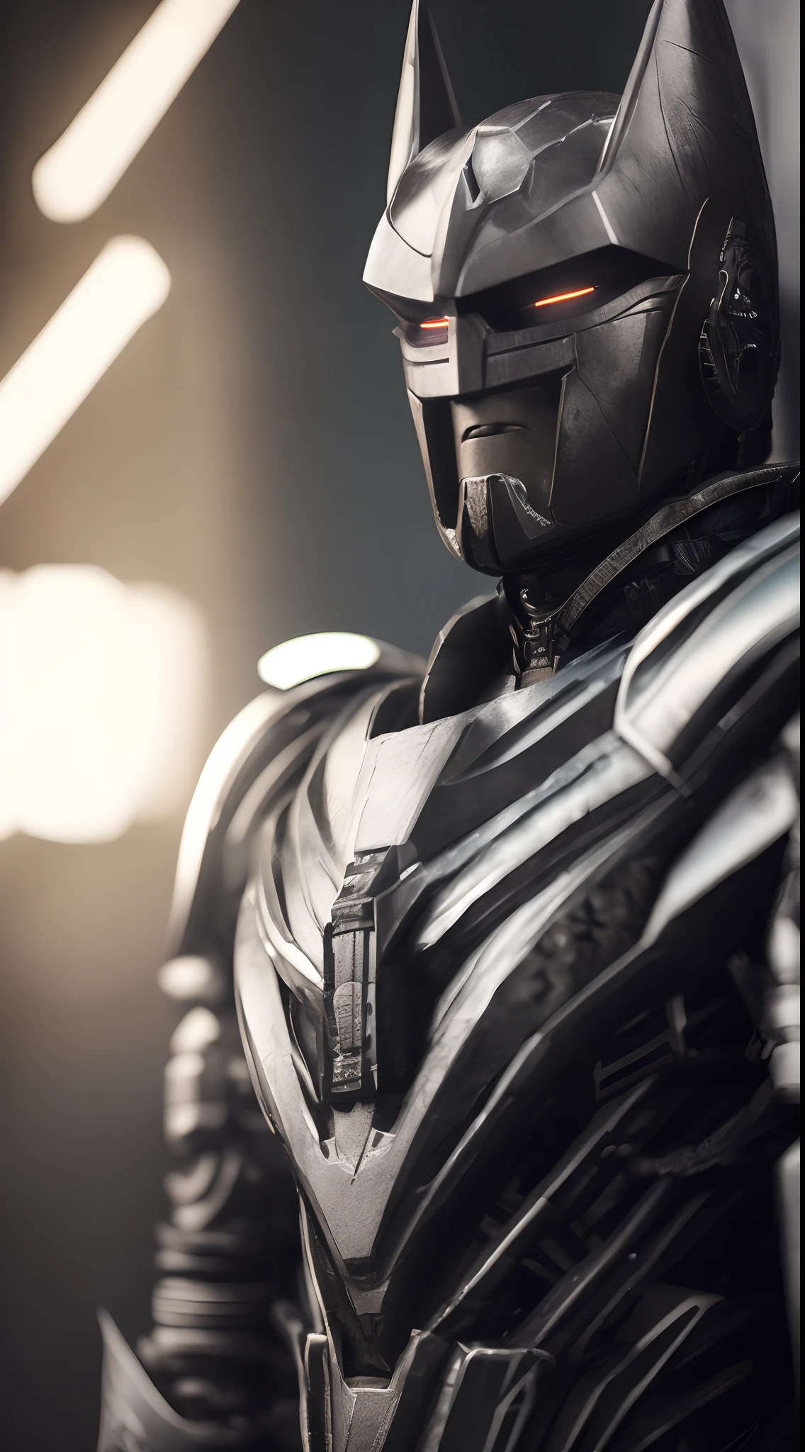 Transformers, Batman and HR Giger style, photo realism, hyper-detail, natural light, light background, photos, studio lighting cinematic shooting + dynamic composition, incredible detail, sharpening, detail + intricate details + professional lighting, cinematic lighting + 35mm + anamorphic + lightroom + photography + bokeh + lens flare + film grain