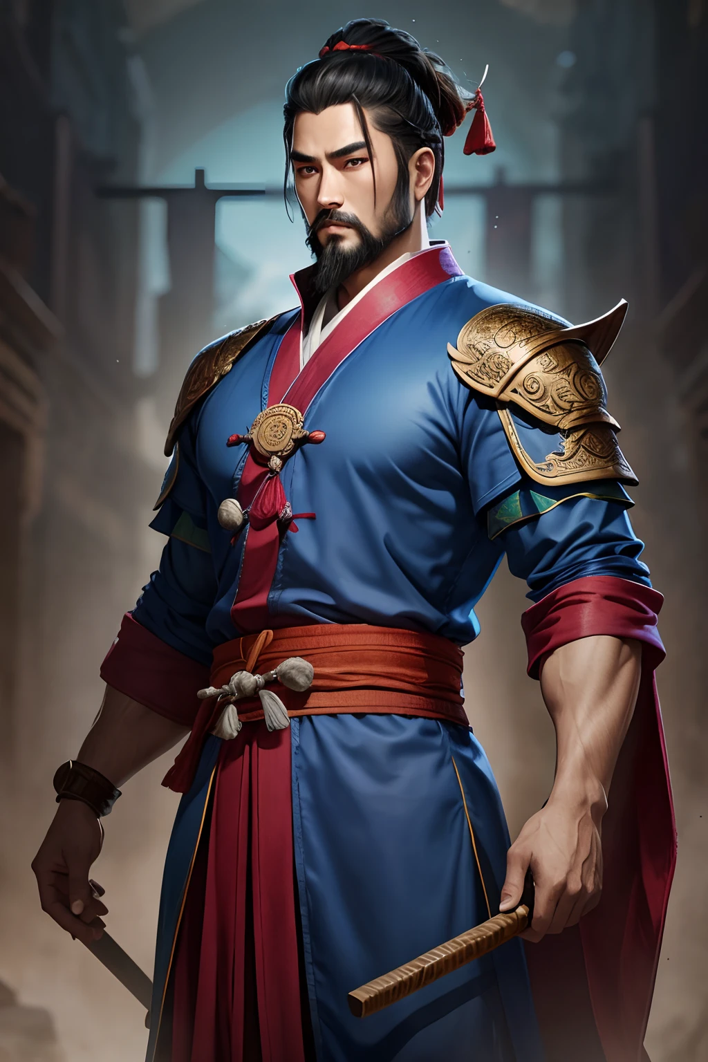 Three Kingdoms Guan Yu blue shirt robe