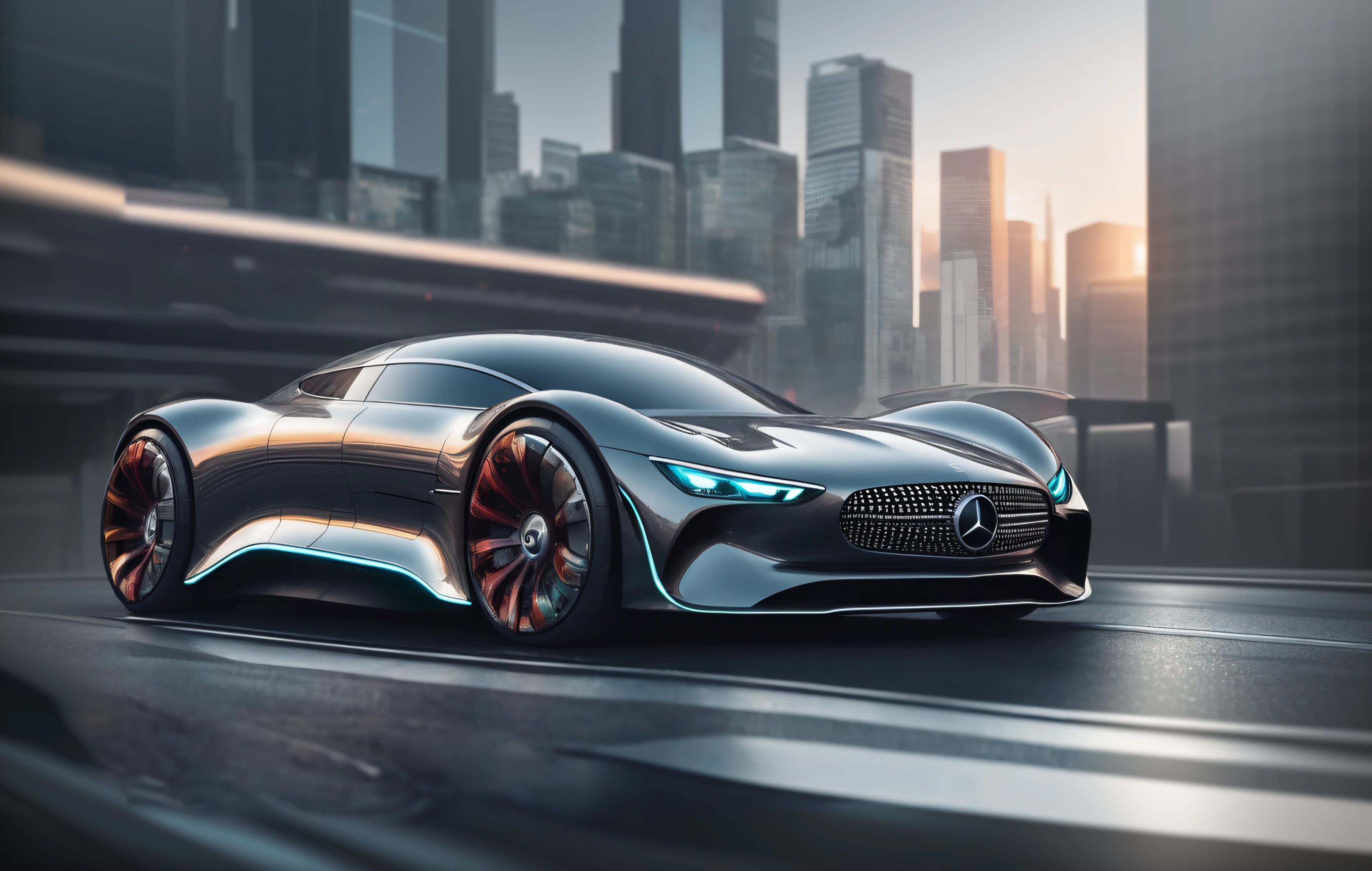 a close up of a futuristic car driving on a city street, bmw and mercedes concept cars, futuristic product car shot, futuristic concept design, futuristic concept car, concept car, futuristic cars, render of futuristic supercar, concept ar, by Zha Shibiao, concept render, futuristic car concept, concept design art octane render, futuristic design, artistic render, concept car design