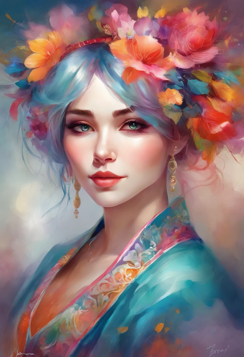 anime girl with colorful hair and a colorful dress, rossdraws pastel vibrant, rossdraws cartoon vibrant, style of anime4 K, a beautiful anime portrait, artgerm colorful!!!, ! Dream Artgerm, Beautiful anime girl, anime styled digital art, Anime art wallpaper 4k, Anime art wallpaper 4 K, Digital anime art, Extremely detailed Artgerm