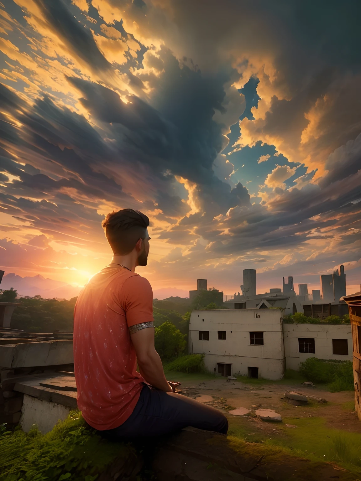 Fantasy sunset landscape, dreamy vibe,8k