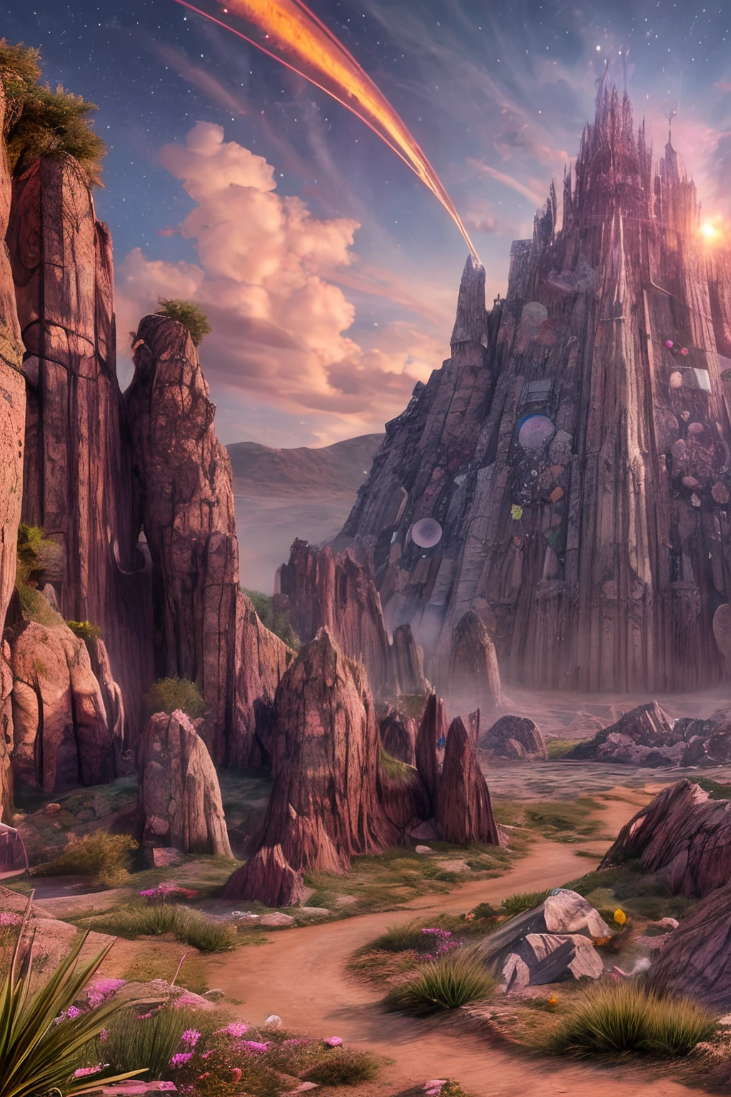 Sagittarius design ant hill, with colorful crystals, with some visual effects, fantasy, 3D , Hd, HdR , 4k upscale, high saturation