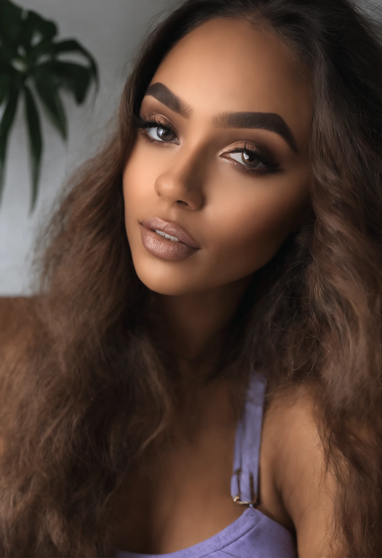femme africaine pleinement , Fille sexy aux yeux marrons, ultra realistic, meticulously detailed, Portrait de Sophie Mudd, cheveux bruns et grands yeux, selfie d'une jeune femme, on the sofa, Violette Myers, sans maquillage, maquillage naturel, regarder directement la caméra, visage avec artgram, maquillage subtil, medium to large bust, open breasts, selfie, nu, Buste 32D, café