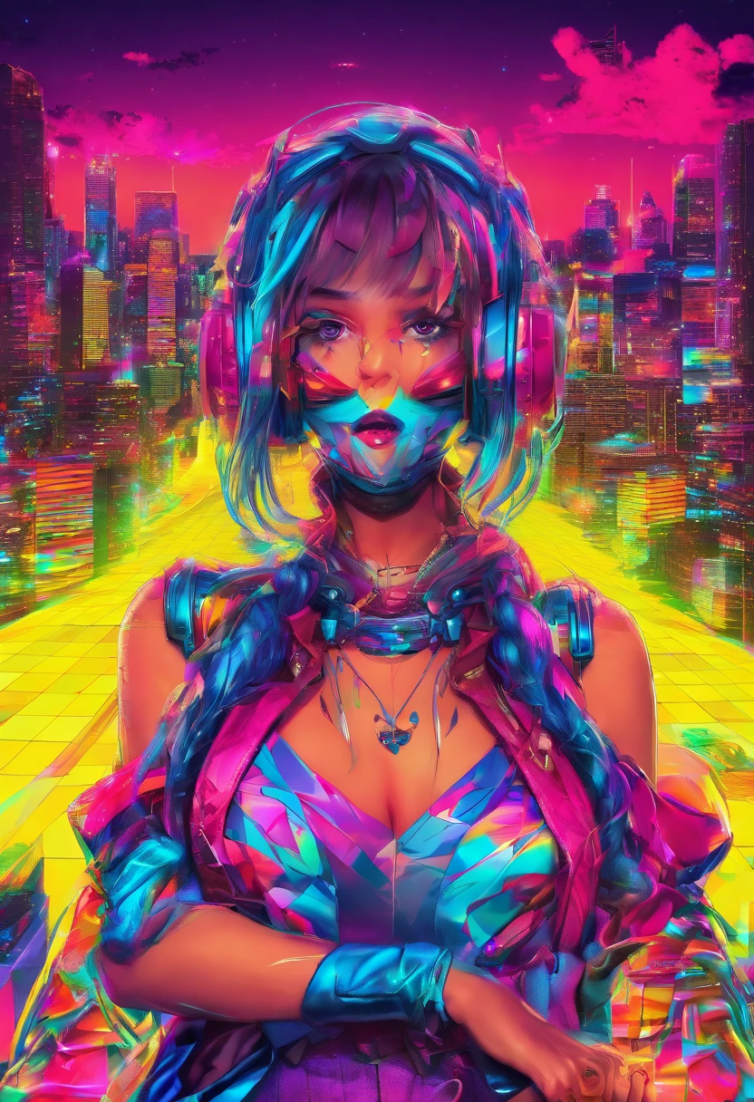 (Front focus),(In the dark:1.6),, (Masterpiece, Top quality, Best, offcial art, Beautiful and aesthetic:1.2),(Masterpiece, Top quality, Best quality, offcial art, Beautiful and aesthetic:1.2),(Masterpiece, Top quality, Best quality, offcial art, Beautiful and aesthetic:1.2), 1girll, Fault art, (Digital distortion), pixelated fragments, corrupted data,colorful noise, visual chaos,contemporary aesthetics