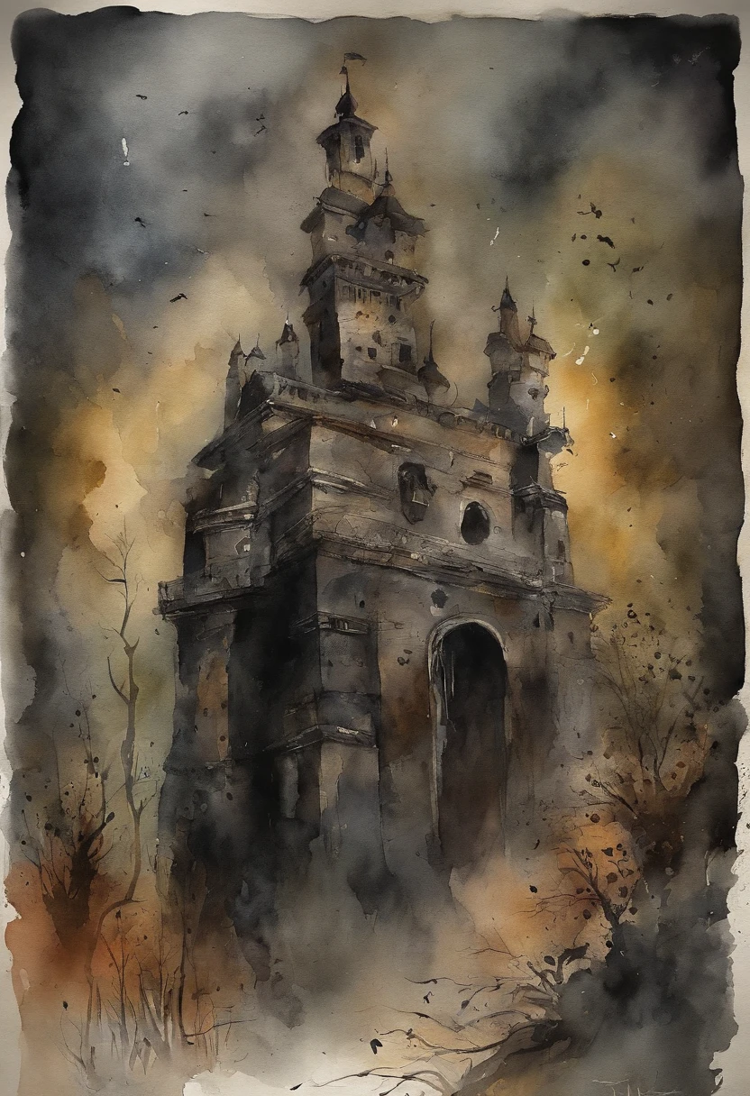 Dark fantasy movie poster, bauhause,