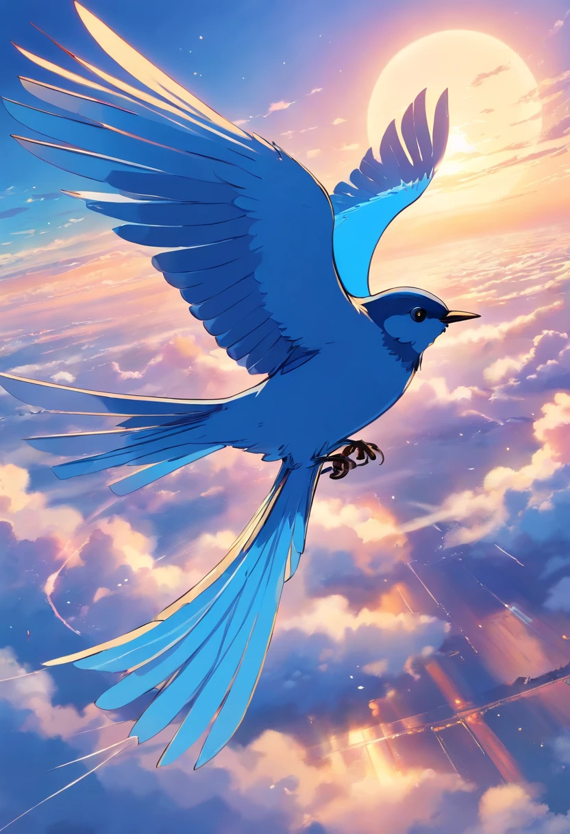 Blue bird flying in the sky