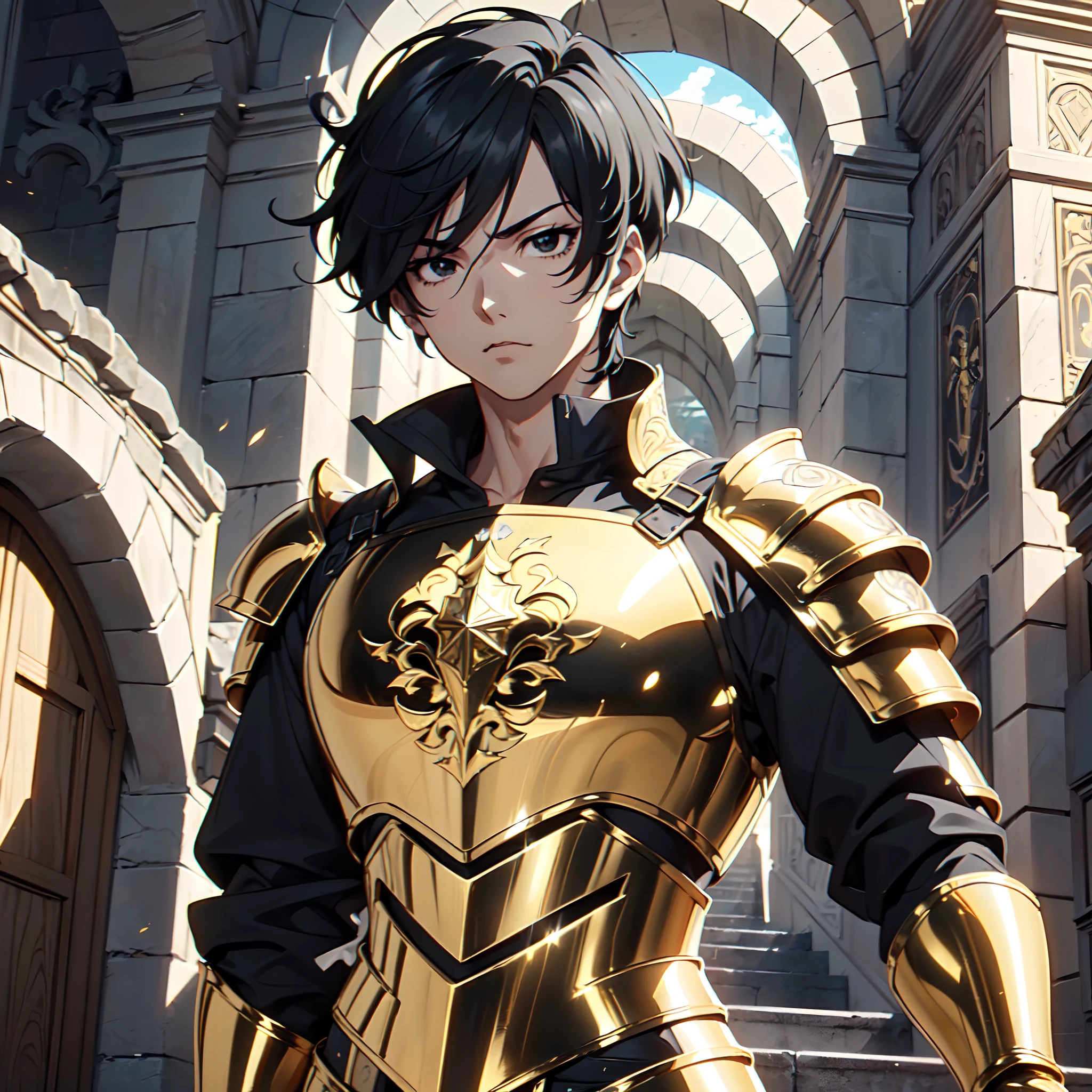 128K Ultra High Definition,
128K Ultra High Quality,
128K Ultra High Resolution,
Best Definition,
Best Quality,
Best Resolution,
Perfectly Detailed,
Perfectly Designed,
Extremely Detailed,
Extremely Designed,
Hyper Detailed,
Hyper Definition,
Hyper Quality,
Hyper Resolution,
Masterpiece,
(((Anime))),
Body Shot,
(((Boy))),
Handsome,
Muscular Body,
(((Black Short Hair))),
(((Black Eyes))),
(((Hyper Detailed & Perfectly Designed Gold Armor Plates))),
(((Hyper Detailed & Perfectly Designed Engraving Baron Armor))),
(((Inside Of Medieval Royal Palace Background Scenery))),