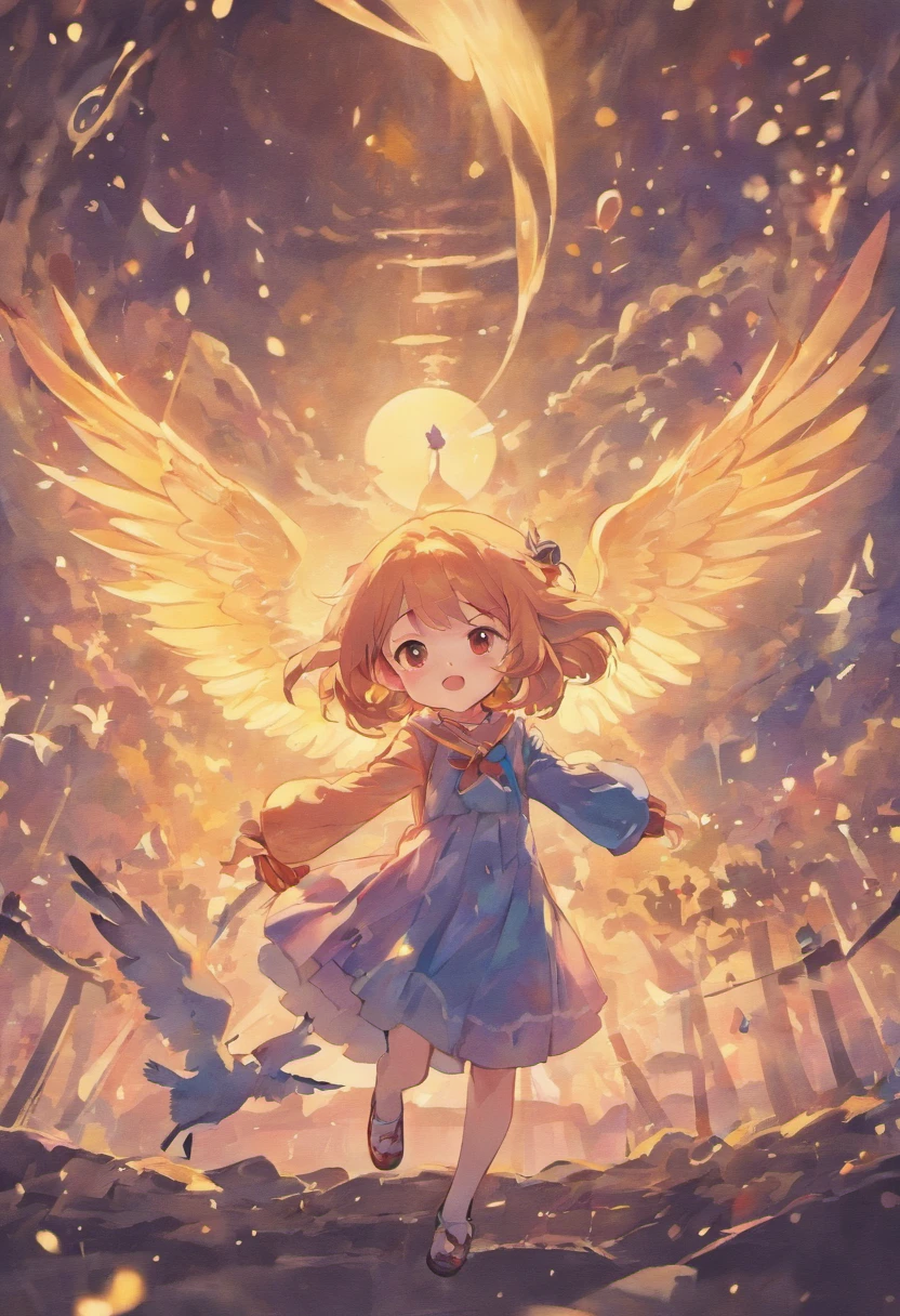 a bird、Children's Picture Book Illustration、cute little、simple