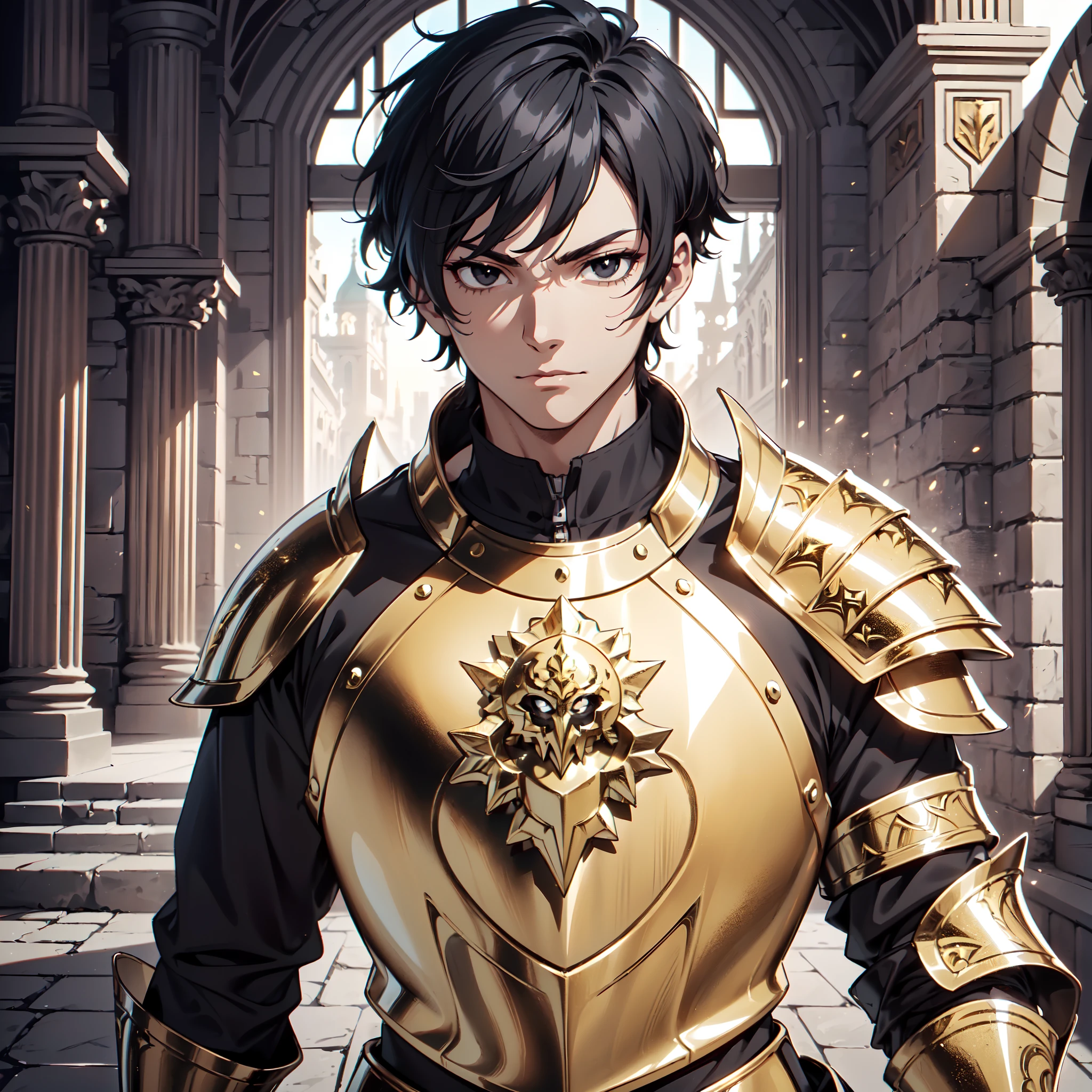 128K Ultra High Definition,
128K Ultra High Quality,
128K Ultra High Resolution,
Best Definition,
Best Quality,
Best Resolution,
Perfectly Detailed,
Perfectly Designed,
Extremely Detailed,
Extremely Designed,
Hyper Detailed,
Hyper Definition,
Hyper Quality,
Hyper Resolution,
Masterpiece,
(((Anime))),
Body Shot,
(((Boy))),
Handsome,
Muscular Body,
(((Black Short Hair))),
(((Black Eyes))),
(((Hyper Detailed & Perfectly Designed Gold Armor Plates))),
(((Hyper Detailed & Perfectly Designed Engraving Baron Armor))),
(((Inside Of Medieval Royal Palace Background Scenery))),