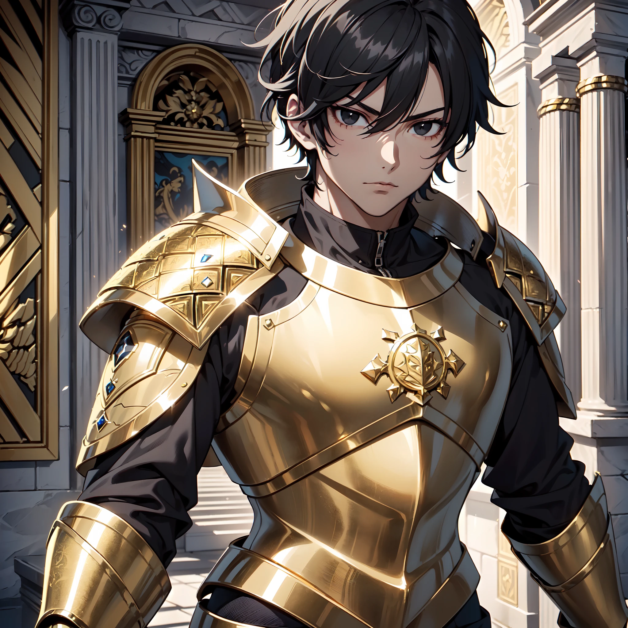 128K Ultra High Definition,
128K Ultra High Quality,
128K Ultra High Resolution,
Best Definition,
Best Quality,
Best Resolution,
Perfectly Detailed,
Perfectly Designed,
Extremely Detailed,
Extremely Designed,
Hyper Detailed,
Hyper Definition,
Hyper Quality,
Hyper Resolution,
Masterpiece,
(((Anime))),
Body Shot,
(((Boy))),
Handsome,
Muscular Body,
(((Black Short Hair))),
(((Black Eyes))),
(((Hyper Detailed & Perfectly Designed Gold Armor Plates))),
(((Hyper Detailed & Perfectly Designed Engraving Baron Armor))),
(((Inside Of Medieval Royal Palace Background Scenery))),