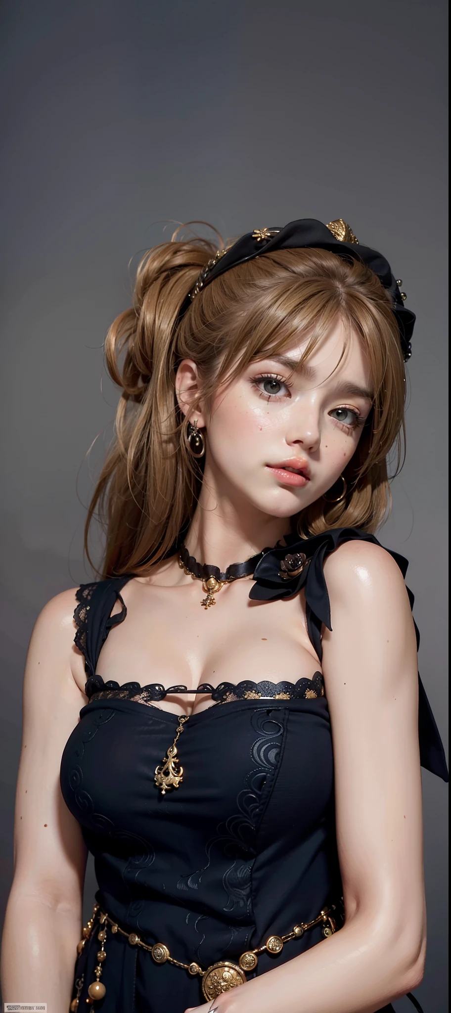 Best quality, masterpiece, big boobs, (large breasts), detailed skin texture, detailed cloth texture, detailed face, super detail, 8k, intricate detail, 1girl, yellow brown hair