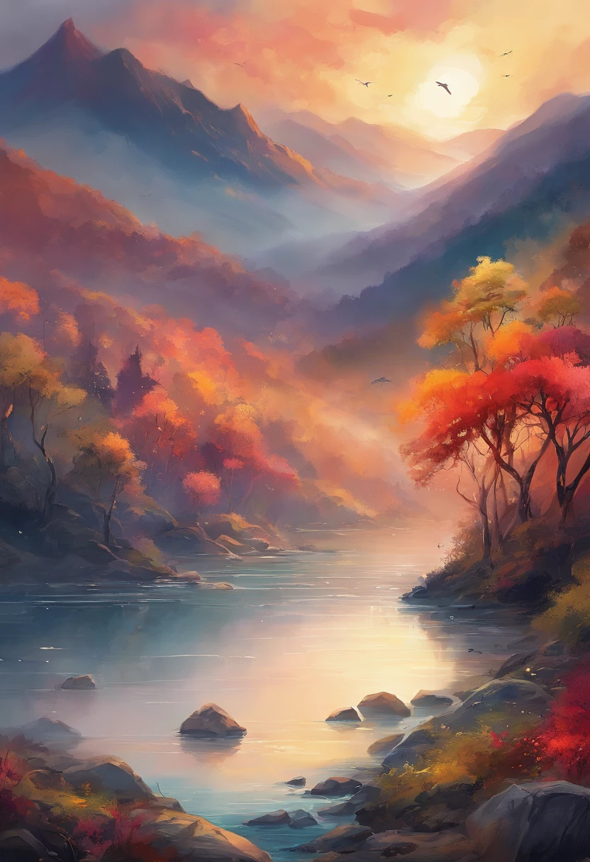 ((anime landscape wallpapers: 1.2, Width 672, Beautiful Art UHD 4K: 0.8), (Anime country landscape, Anime Nature, anime big breast), Anime Cloud, landscape artwork, epic landscapes), (Anime style art style, Detailed landscape, Beautiful fluffy clouds: 1.2, Landscape background), well-illuminated, Bright picture (Field, A painting of mountains and rivers, Anime theme), )