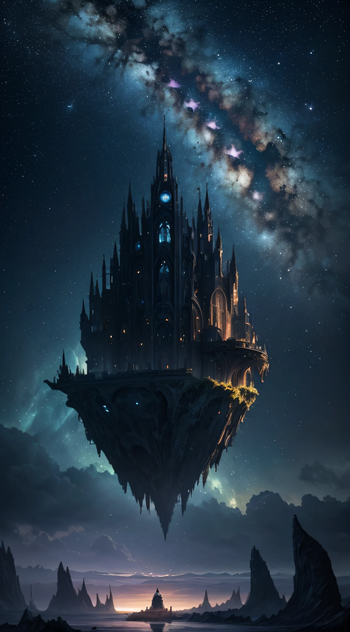 (best quality,4k,8k,highres,masterpiece:1.2),ultra-detailed,(realistic,photorealistic,photo-realistic:1.37),ghost ship,alien landscapes,mid-air,suspended,transparent hull,defying gravity,ethereal lighting,otherworldly,spooky atmosphere,surreal,moody,haunting,colorful,sci-fi,predominant blue and purple hues,detailed starry sky,outrageously realistic textures,impressive depth and dimension,stunning reflections,sublime scenery,meticulously crafted details,expertly shaded objects,floating debris,distant planets,extraterrestrial foliage,mysterious aura,enchanted atmosphere,imposing presence,awe-inspiring sight,galactic vessel,impossible feat,gravity-defying display,uncanny sensation,wonderment and astonishment,dreamlike setting,seamless integration of elements,whimsical touch,majestic in its appearance,breathtaking visuals.