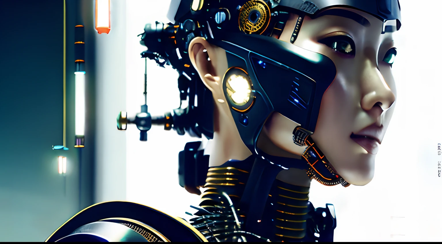 Full-body cyborgs| full-body portraits| Detailed face| 对称| steampunc| Cyberpunk| Cyborg| intricately details| to scale| Hyperrealistic| Cinematic lighting| Digital art| concept-art| MDJRNY-V4 style