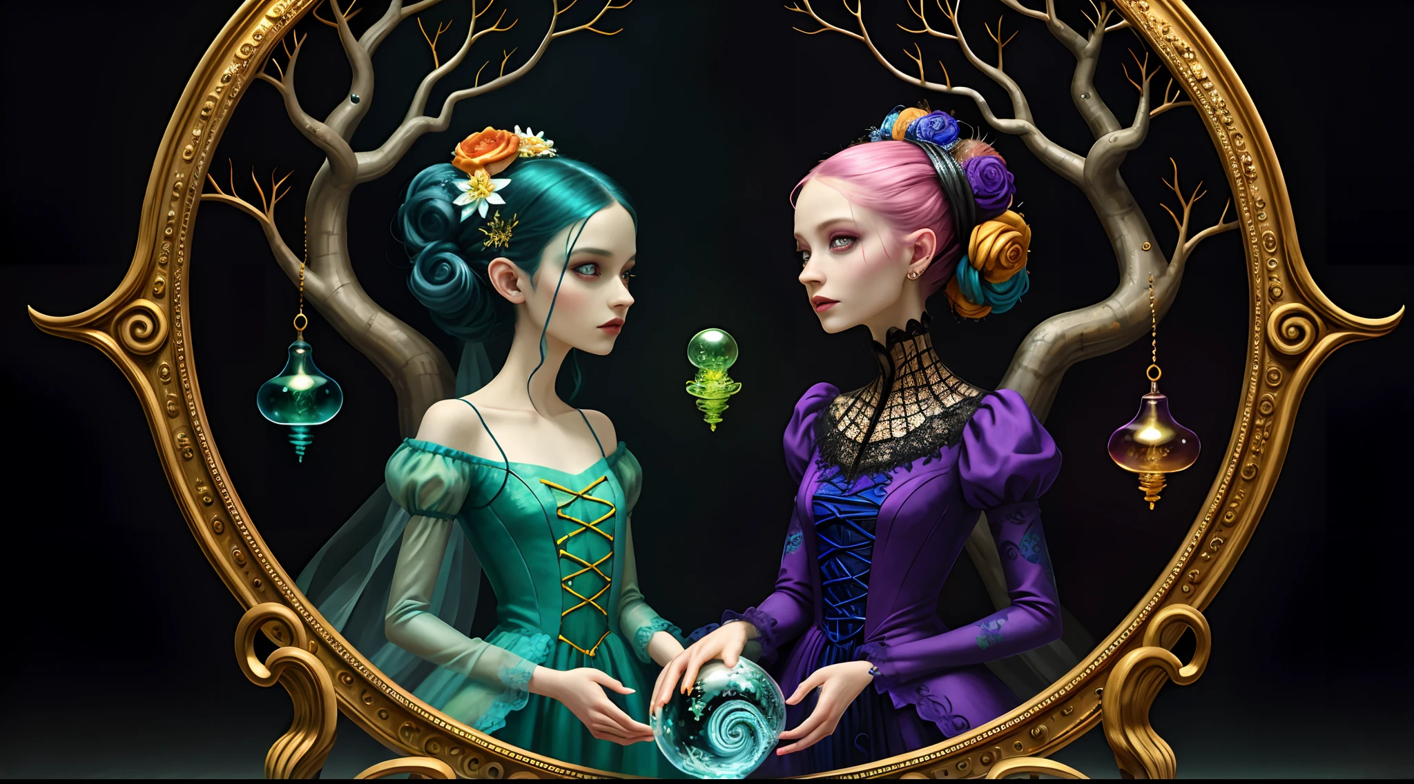 colorpop style, pointy hair, blue skin, natalie shau, mark ryden, alberto seveso, brooke shaden, anna dittmann, flora borsi, yin yang anthill, ant, lily, insect, fern, beautiful alien boy full body photo with oil painting, with thick brushstrokes and wet paint, fibonacci, golden ratio, melted wax, visible brush strokes, surrounded by crystal balls, 3D mosaic wireframe, neurographics, neurons, tree of life, color, love, passion, oil on canvas, thick brush strokes, crazy details, 8k uhd, masterpiece, art stand, surrealism