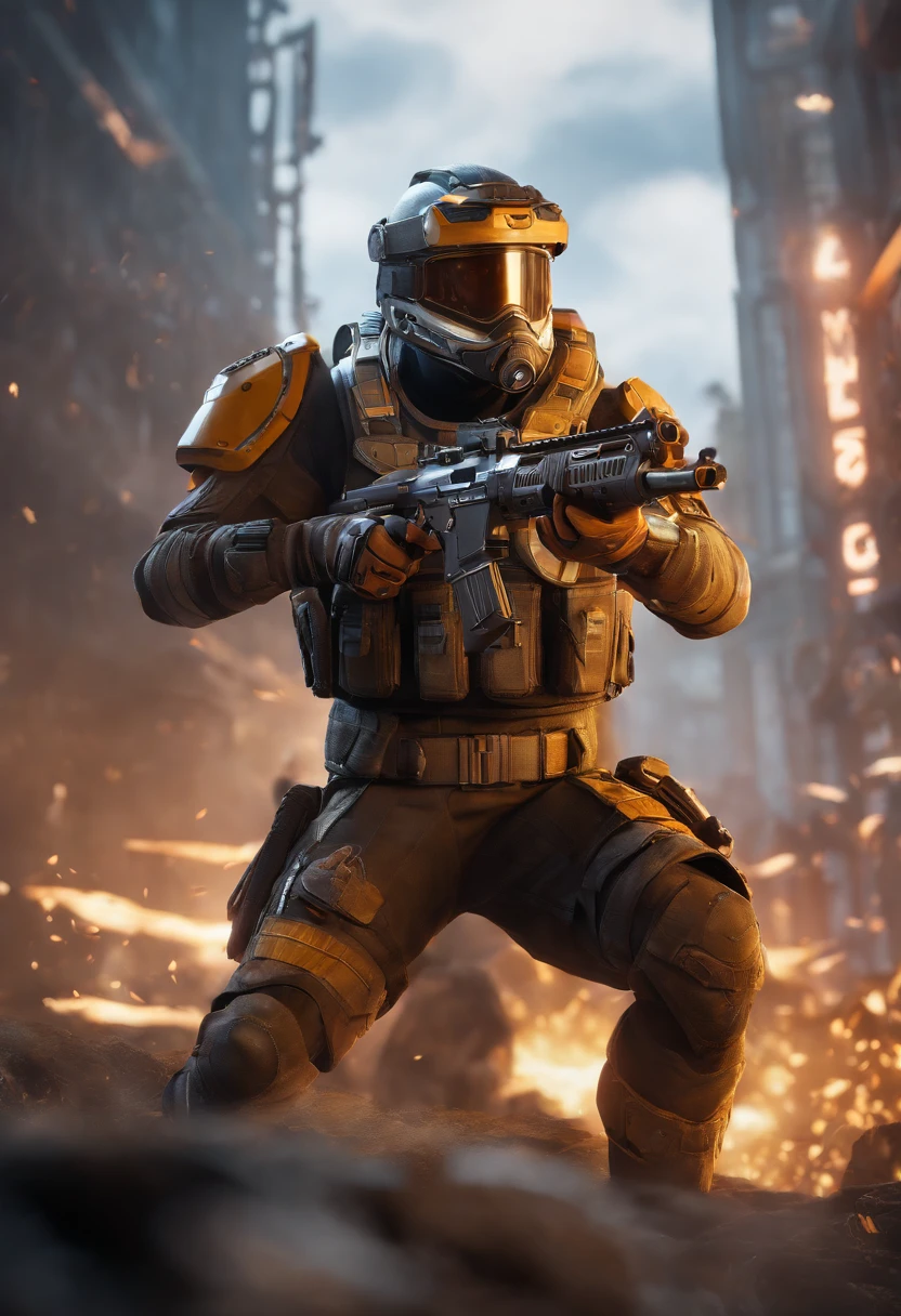 (best quality:1.2,4k,highres,masterpiece:1.2),ultra-detailed,action-packed image,featuring characters from the popular game Apex Legends,fierce battles,bullet-time effects,explosive action,fast-paced gameplay,a variety of colorful and detailed characters such as Wraith,Bangalore, and Lifeline,strong focus on character expressions and their unique abilities,immersive environment with futuristic and dynamic cityscapes,detailed and realistic weapons and armor,studio lighting with dramatic highlights and shadows,vivid and vibrant color palette to enhance the visual impact,stylized and dynamic poses that capture the intensity of the battles,epic moments frozen in time with slow-motion effects,highly-detailed textures and materials for lifelike rendering,showcasing the adrenaline-fueled energy and excitement of the hit game.