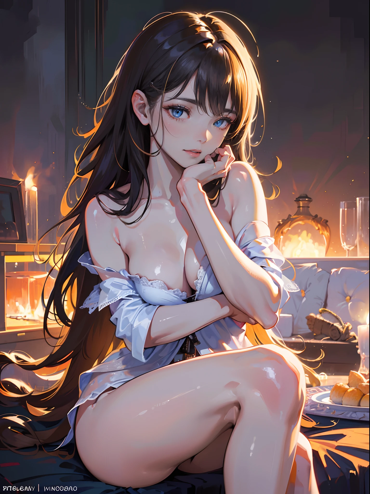 delicate face,cyan eyes,