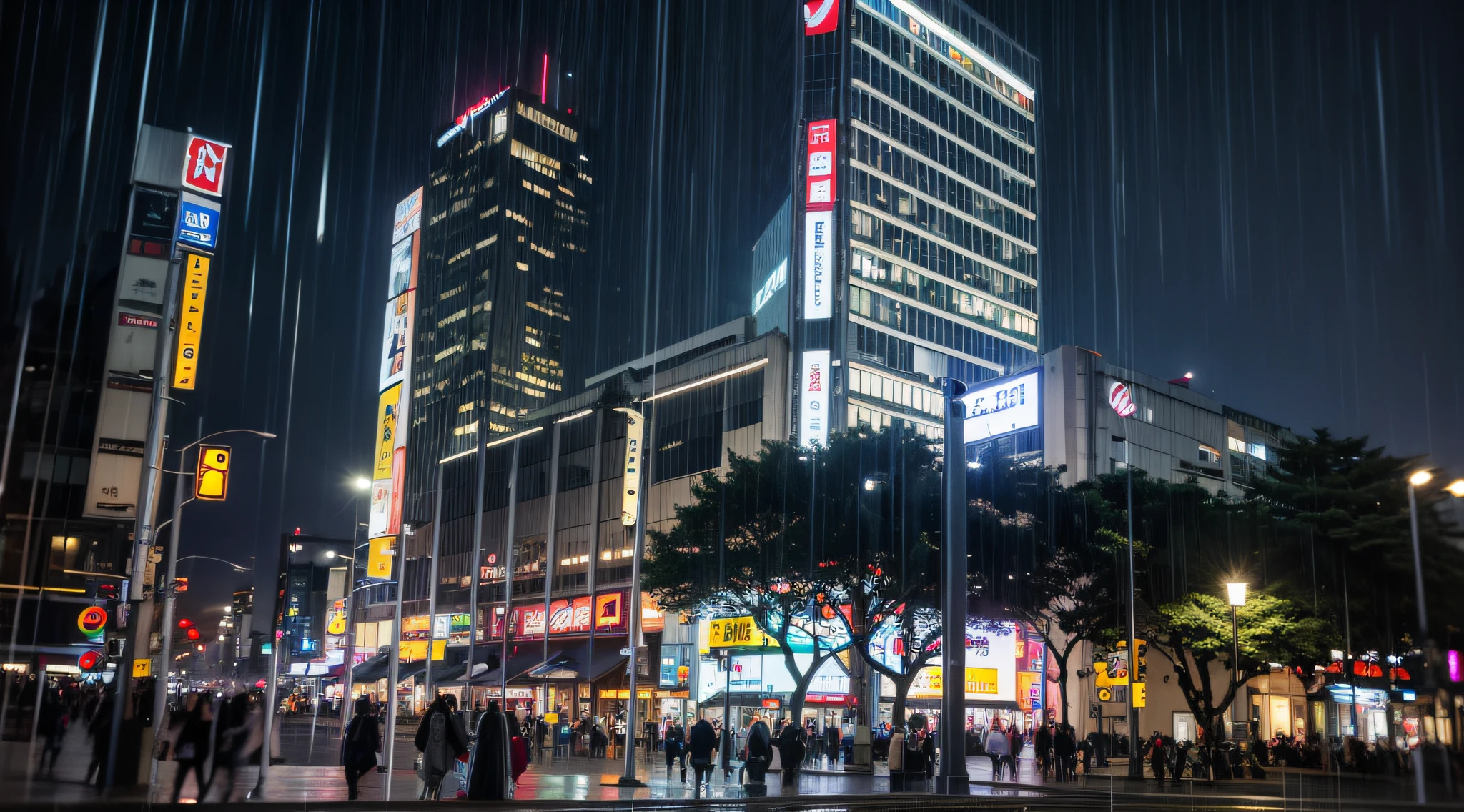 Tokyo city, by night, Peoples, raining