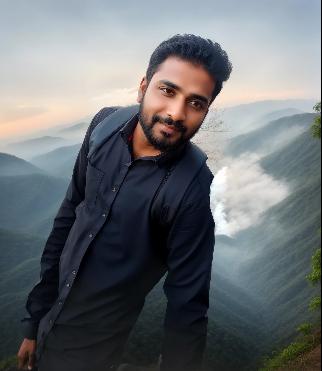 Kerala men in beautiful place near vagamon suiceside point