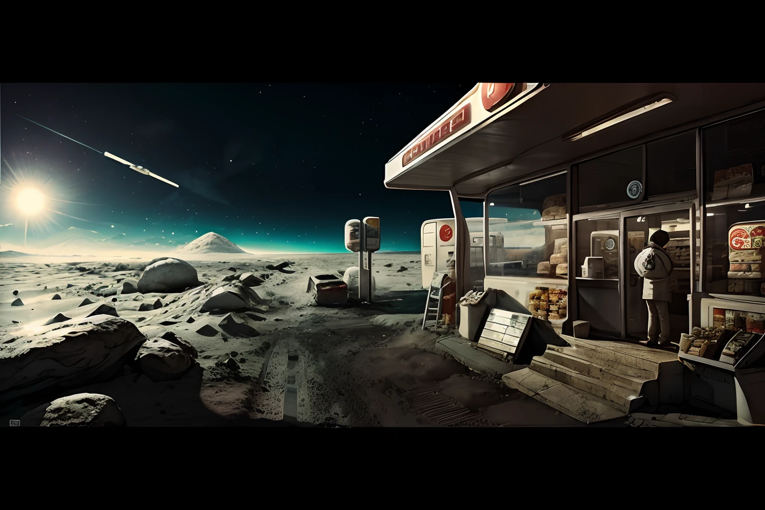 convenience store on moon surface