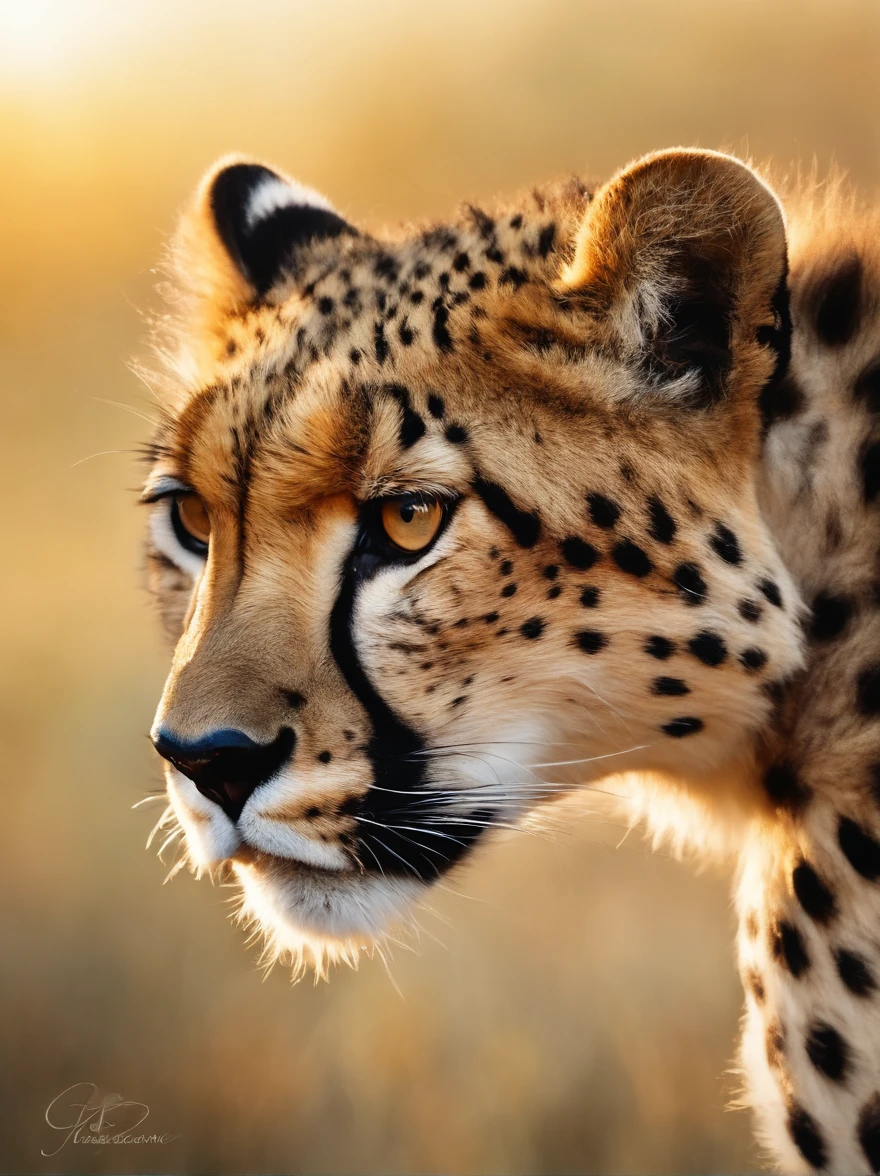 (best quality,4k,8k,highres,masterpiece:1.2),ultra-detailed,(realistic,photorealistic,photo-realistic:1.37),cheetah in the wild,wildlife,beautiful detailed fur,graceful movement,leaping into action,sharp focus,endangered species,natural habitat,african savannah,roaming freely,hunting instinct,strong and powerful,speed and agility,striking spots,blurred motion background,stunning sunset lighting,vivid colors,bokeh