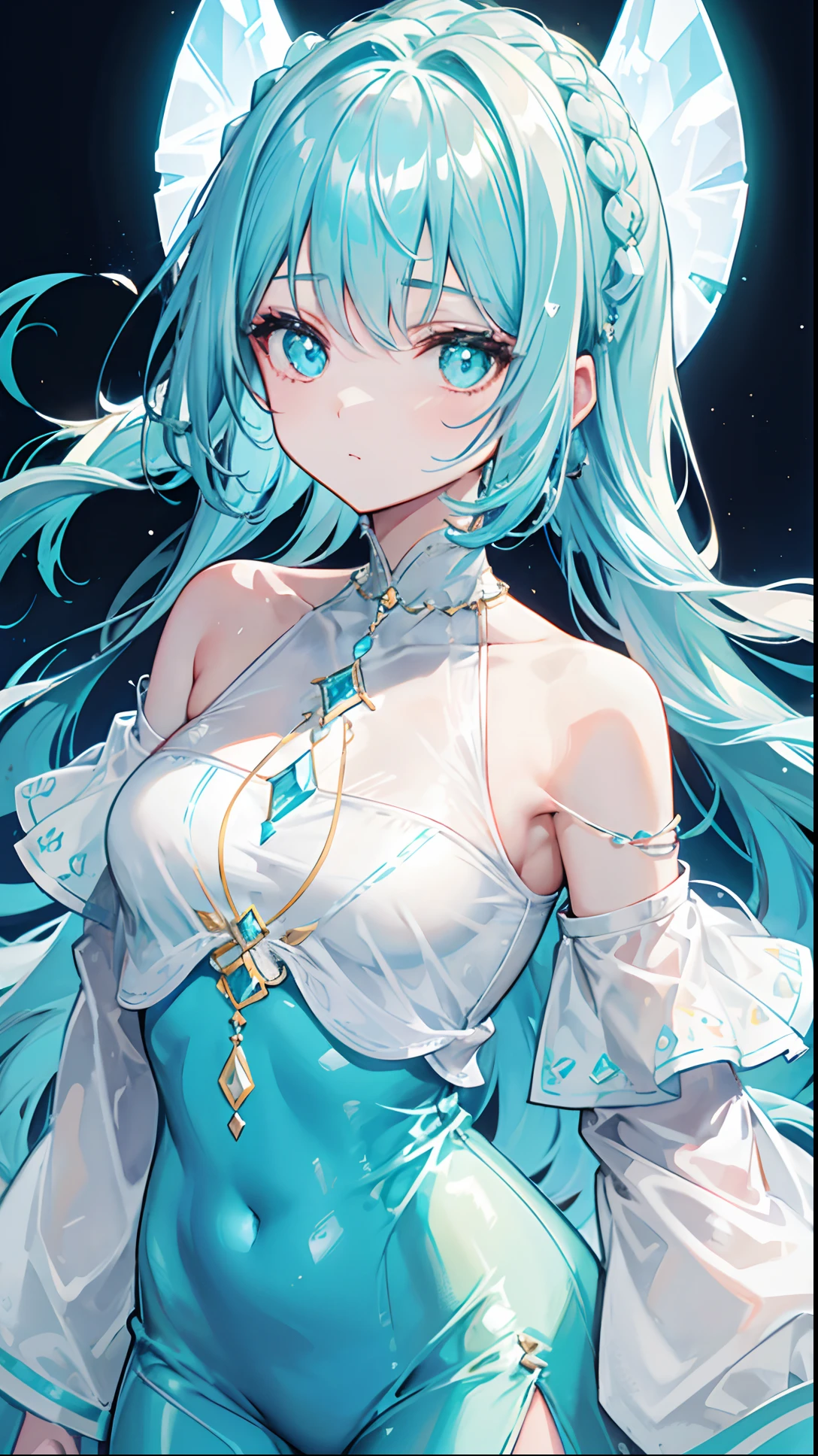 （fully body photo：1.4），white backgrounid，（1 Angel Girl，gleaming silver，diadems，Delicate tiara，ssmile），（paper art，Quilted paper art，geometry），（Lots of colors，Best quality at best，high detal，tmasterpiece，movie light effect，4K，lightand shade contrast）Sheer tulle dress，Blue socks，Blue straight hair，a pirate