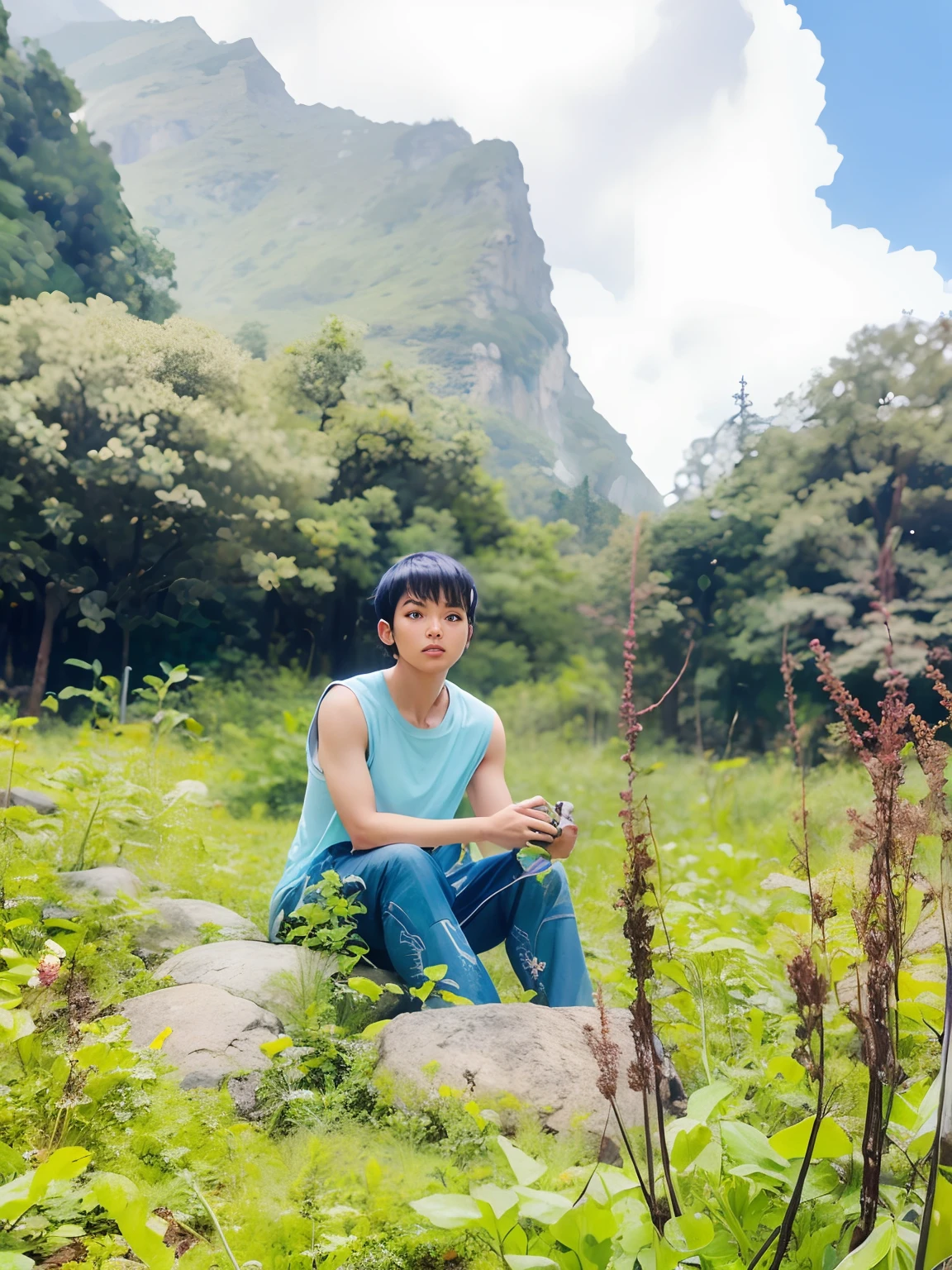 Sitting in Avatar forest with aliens and robots are surrounded by me