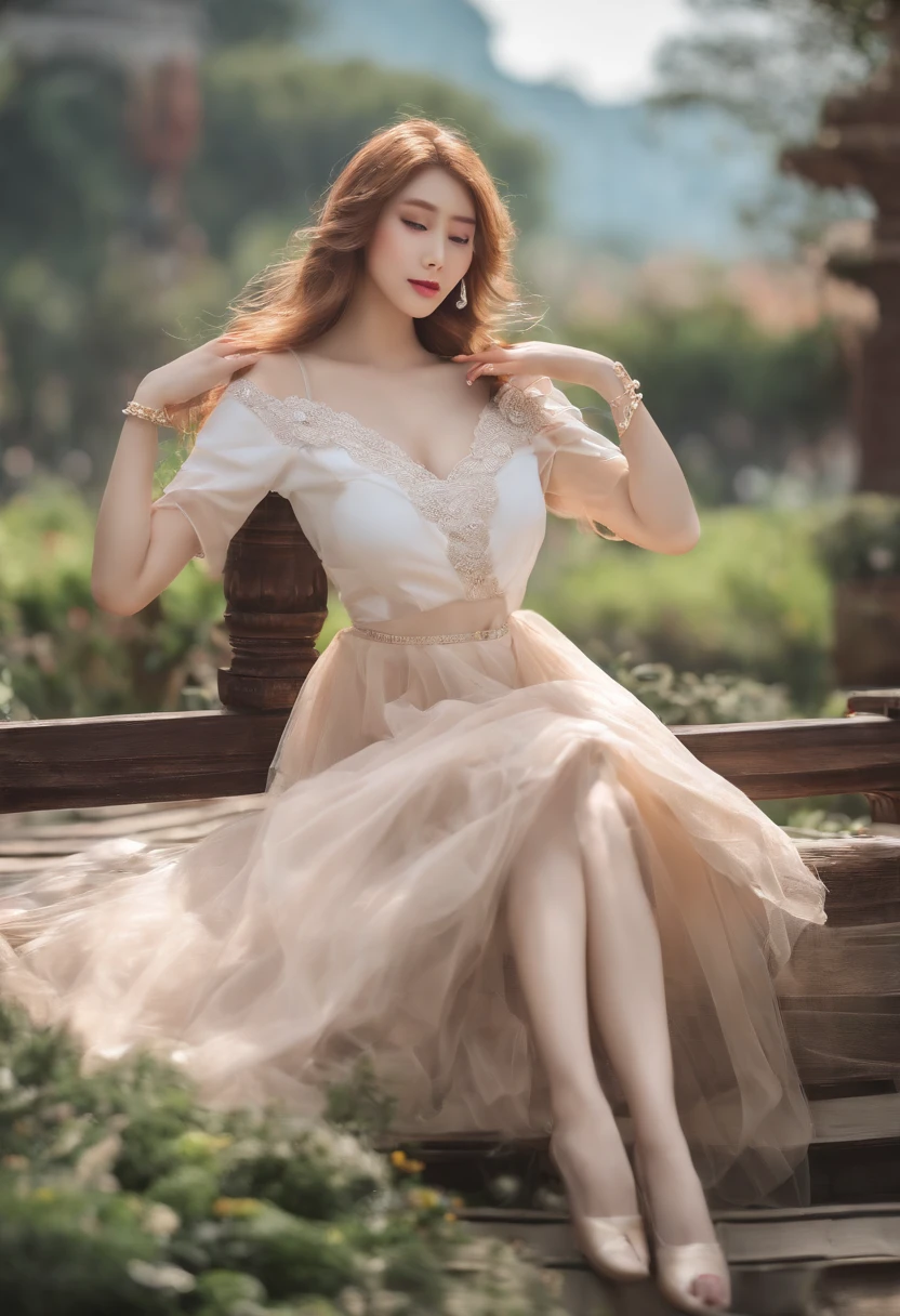 (girl with: 1.6), (lola:RussianDoll:0.3), (lola:TaiwanDoll:0.3), (Best Quality, 8K, masutepiece: 1.3), Focus 1.2, Perfect Body Beauty: 1.4, Highly detailed face and skin texture, Fine eyes, Double eyelids, Whitening skin, Long hair, (Round face: 1.5), Running in Fitness