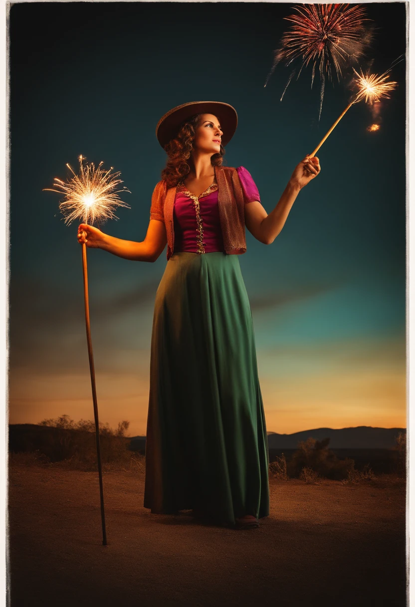Shepherdess with a cane, obra maestra, calidad ultra, fuegos artificiales, fiestas, Castellón de la Plana, Cartel A2