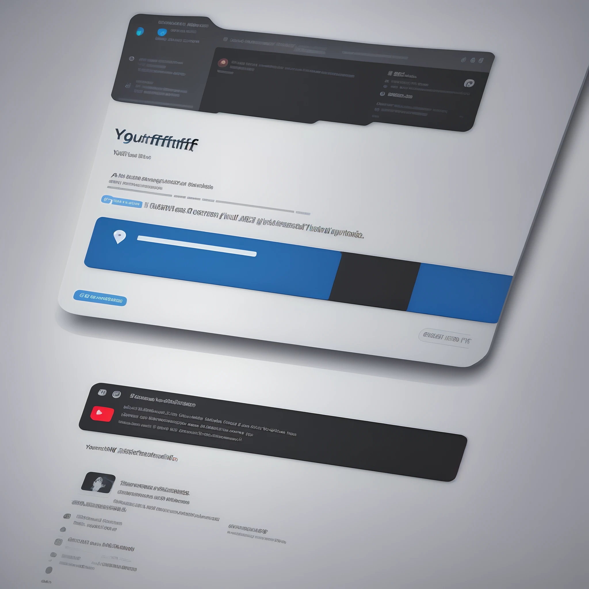 Logo similar to that of youtube with the word YoutikFR, This logo must be in blue, blanc, rouge