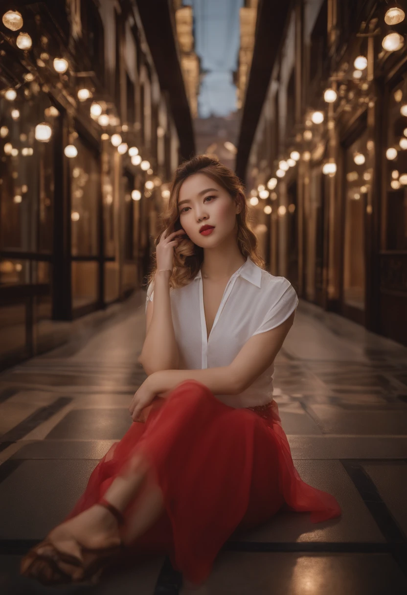 （8k、RAW Photography、Top image quality、​masterpiece:1.2)、(realisitic、Photorealsitic:1.37)、Top image quality、超A high resolution、photon maping、Radio City、Physically Based Rendering、1girl、Beautuful Women、girl、photographed on a Nikon D850、Nikon AF-S Nikkor 58mm f1.4G lens