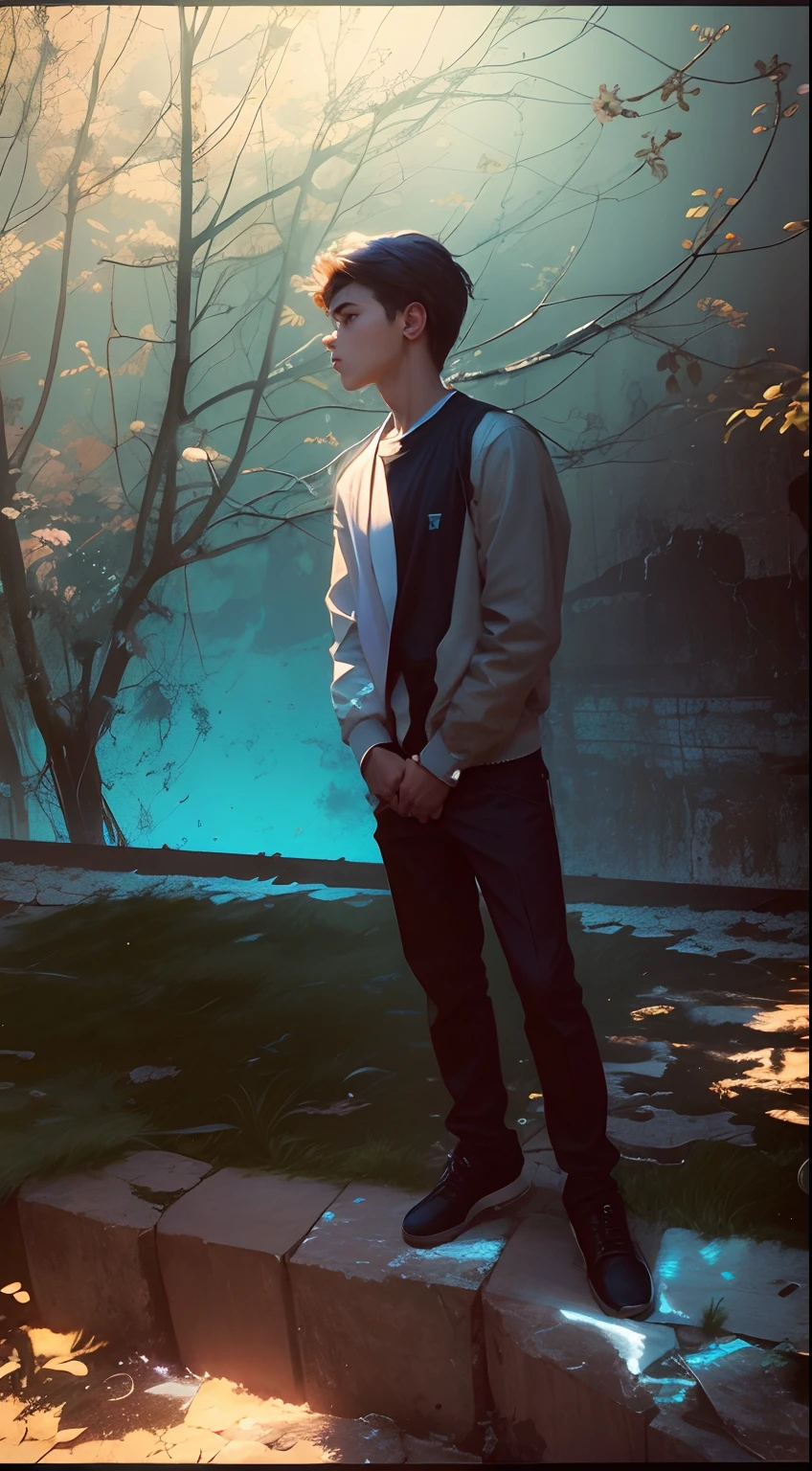 Change Background cool looking boy good clothes