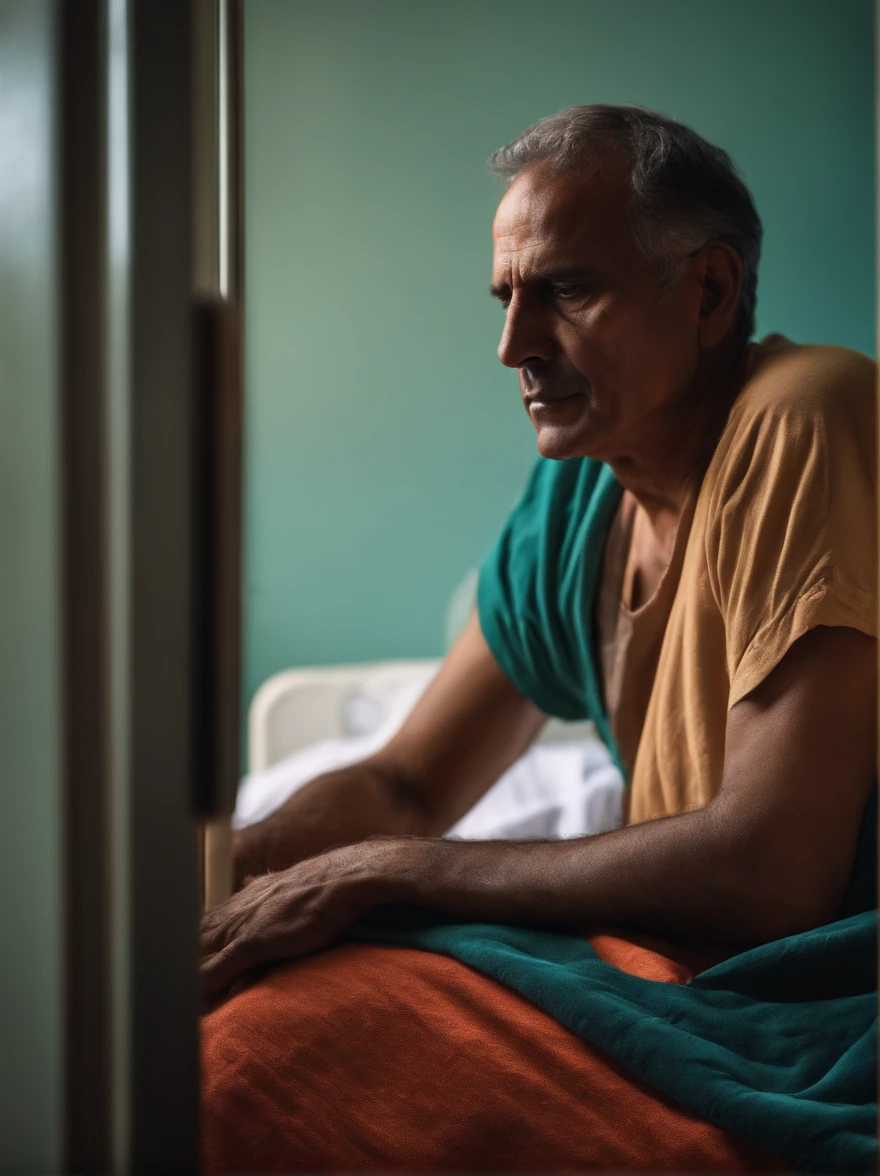 sick man in hospital