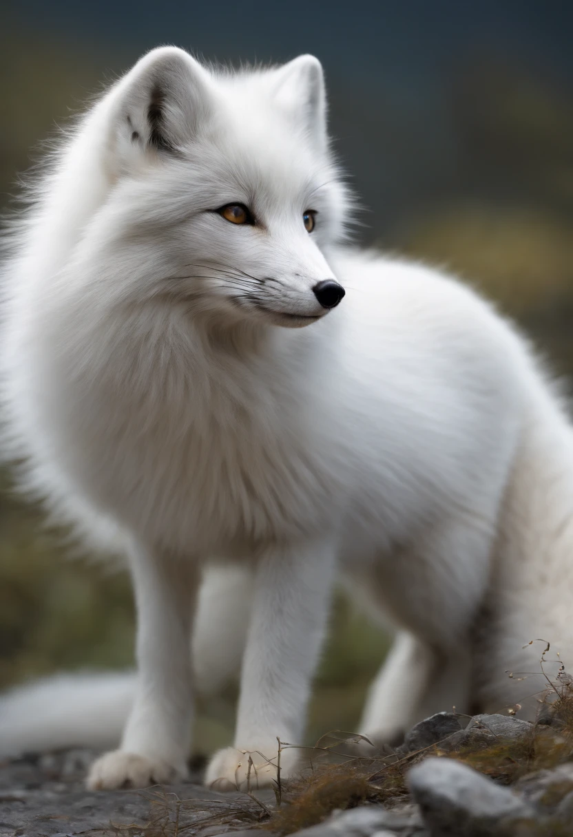 (Best Picture Quality), (tmasterpiece), ((solo person)),(ultra - detailed), (hairy pubic), furry,(Male Arctic fox:1.5), (gray colored skin:1.3), (Fluffy tail:1.2), (Golden eyes), (The paws of an arctic fox), (grey ears), ,tack sharp focus,(The furry feeling of animal ears)Orc symbaroum