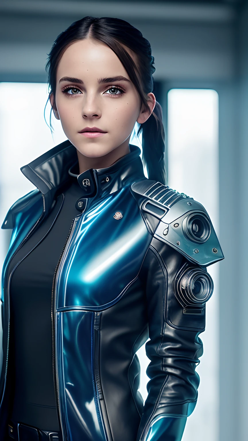 Emma Watson (RAW, analog, Nikon Z 14mm ultra-wide angle lens, award-winning glamour photograph, ((beste-Qualit)), ((tmasterpiece)), ((Realistic)), pores skin, sub-surface Scattering, Radiant light rays, High-resolution, detailed facial features, higly detailed, Sharp focus, Smooth, asthetic, extremely detialed, (extremely detailed eyes, Extremely detailed iris), Extremely detailed hair, Extremely detailed skin, extremely detailed clothing, Octane rendering, photo-realistic, realisti, Post-processing, max detail, realistic shadows, roughness, Natural leather texture, real life, Ultra-realistic, photo realism, a  photo of a, 8k UHD, a  photo of a, hdr, Intricate, Elegant, higly detailed, Sharp focus, jaw-dropping, nice ass, Gorgeous), realisti, tmasterpiece, topquality, 1 girl, Short Hair Hair, pigtails, naked torso, (blue hair), (Frame of light), Huge-breasts, ((Cyberpunk clothing, Futuristic, transparent pvc jacket, Cyberpunk setting, Cinematic, In the store: 1.1)), ((Take a look at the viewer)), intrikate, higly detailed, tension, 真实感, Beautiful and detailed lighting, eye shadow, (high skin detail: 1.2), 8k uhd, dslr, soft-lighting, hiquality, film grains, Fujifilm XT3, upper-body, backpack, smirk, flirts with the camera, 耳Nipple Ring, 8k, hr, hdr, photo-realistic, Sharp focus, Jean Paul Gaultier and Jules Bastien-Lepage, Stella McCartney and Mark Keatley