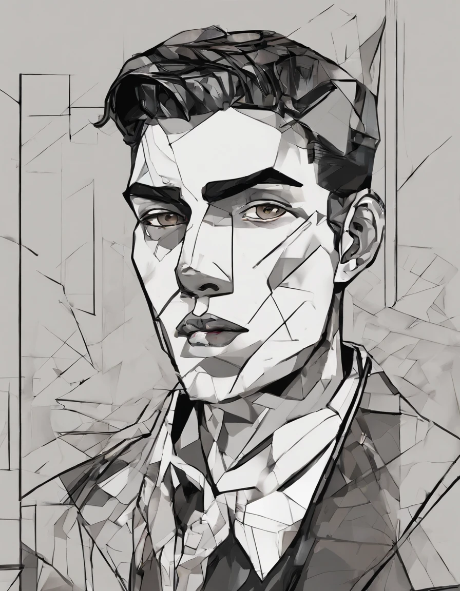 (Best quality,4K,Photorealistic:1.37),Young man,19years old,A terrible scar that spans the entire face from the top left to the bottom right,One eye is missing (ID photo),Detailed facial features,strong jawline,sharp cheekbones,defined eyebrows,Carved and chiseled facial structures,Thin lips,Expressionless gaze,Stoic and unwavering posture,Monochrome portrait,High contrast,Glaring shadows,Intense and dramatic lighting,Subtle grainy texture,eye-catching composition,Strong symmetry,Soft color palette,Vivid blues and grays,Ominous atmosphere