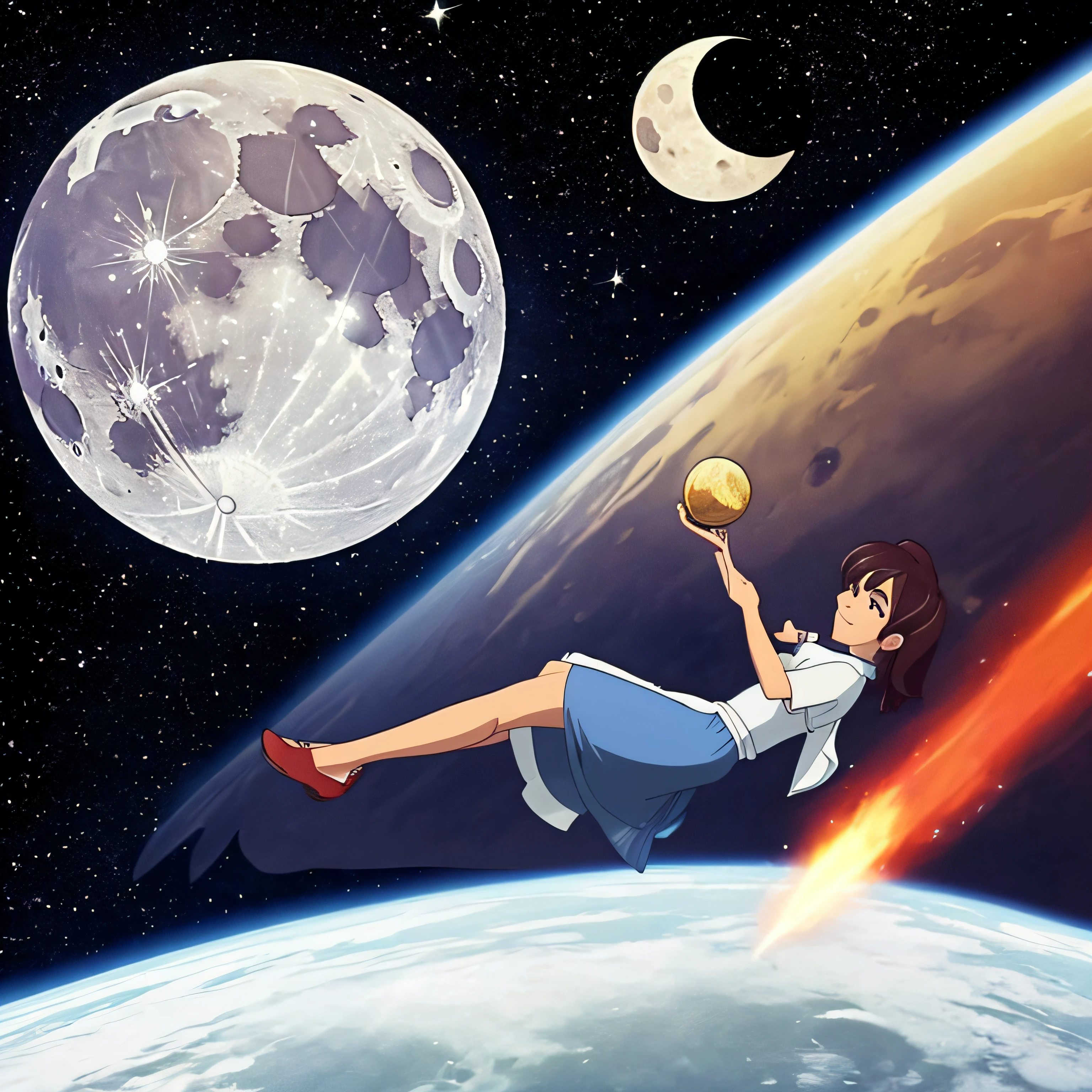 just the moon in space, and nothing else, 2d