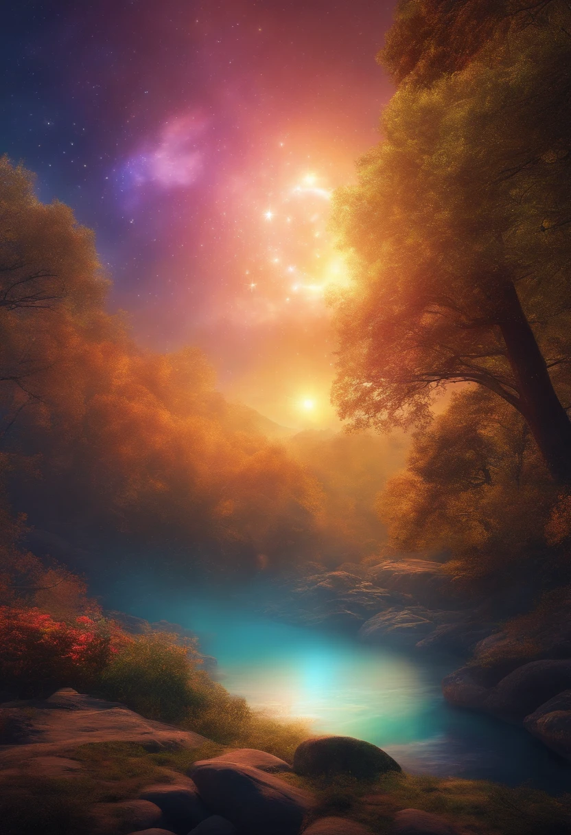 praise the Lord my soul, Very bright colors, Light particles, with light glowing, Mshiff, wallpaper art, UHD wallpaper