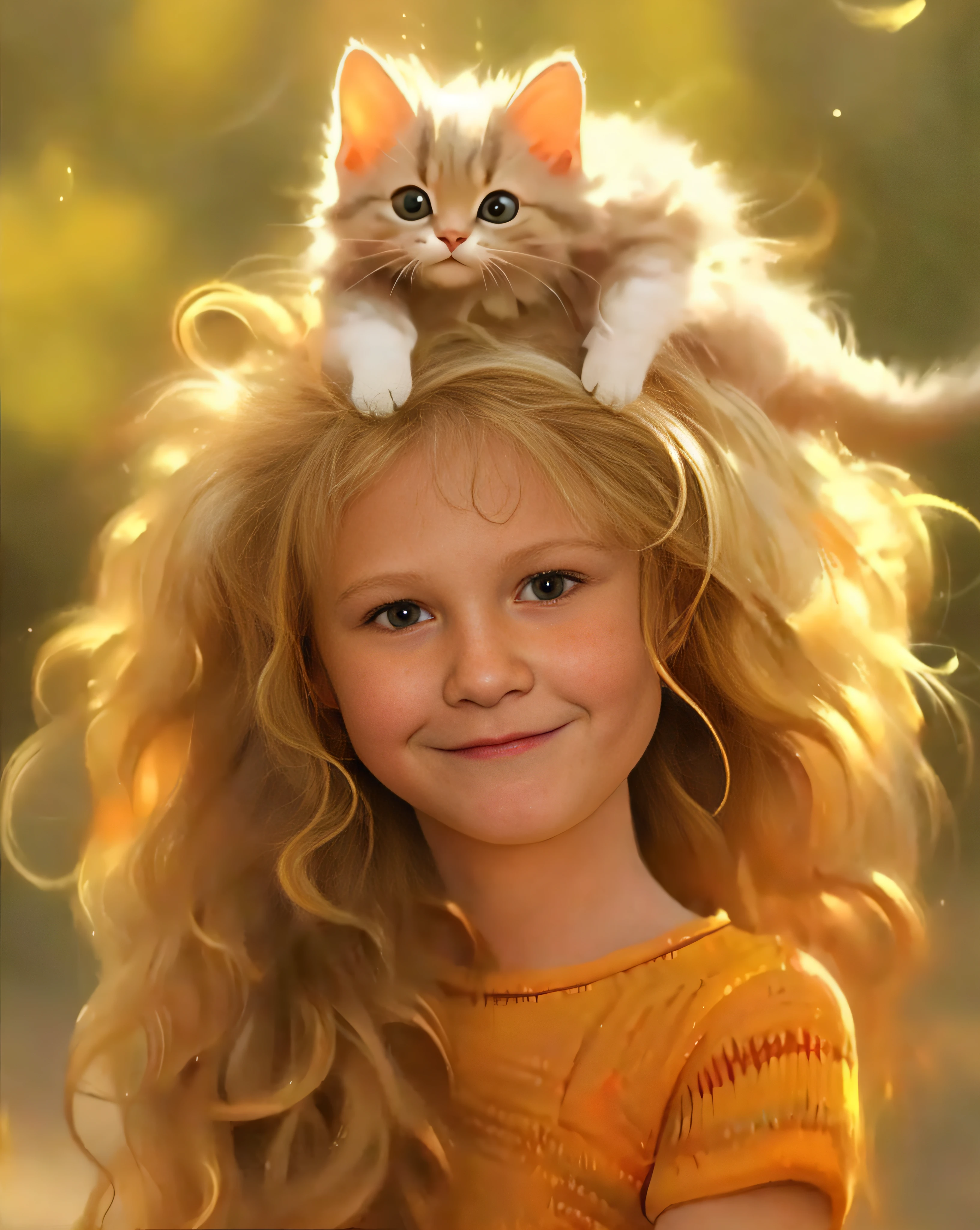 There's a *********** with a cat on her head, adorable digital painting, very beautiful cute catgirl, Beautiful young girl with cat, realistic cute girl painting, Cute digital art, cute portrait, by Marie Bashkirtseff, Realistic painting style, beautiful digital painting, Digital Art. photorealestic, gorgeous digital painting, cute detailed digital art, cute ***********, High-quality portrait photo shoot, extreme close up portrait, 真实感, foto realista, hyper realisitc