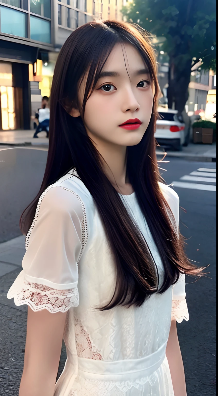 ​masterpiece、top-quality)、1 beutiful girl、((Wearing black sunglasses )), (Detailed beautiful eyes), ((Detailed skin)) , ((Detailed medium hair)), Walk around the store、((Boyish Brown Medium Hair))、((Smaller face))、((Neutral face))、((Face seen from the side))、((Light brown eyes))、((Korean Girl))、((18year old))、((cool lady))、((A shy smile on his face))、((Korean Makeup))、((elongated and sharp eyes))、((Happy dating))、((boyish))、((Shot from the same height as your face)、in the villa), ((CG rendering)), ((Blurred background)), ((16K)),  ((Very detailed)), ((wallpaper)), ((depth of field)), ((movie light)), (( Ray tracing)).