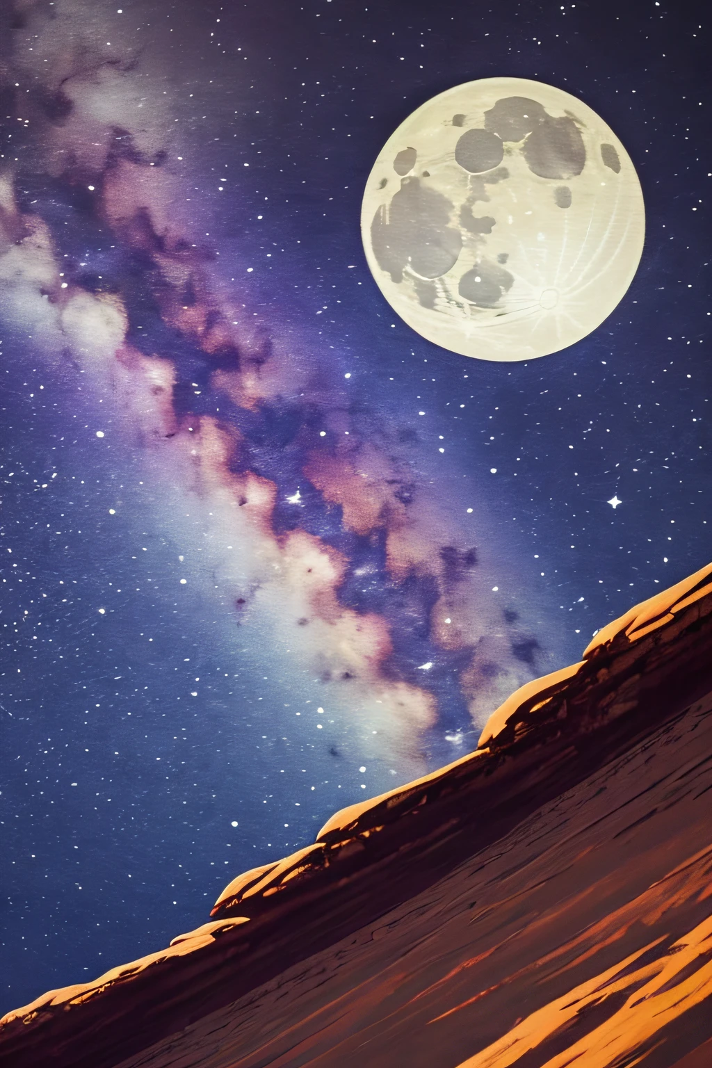 outer space with the moon