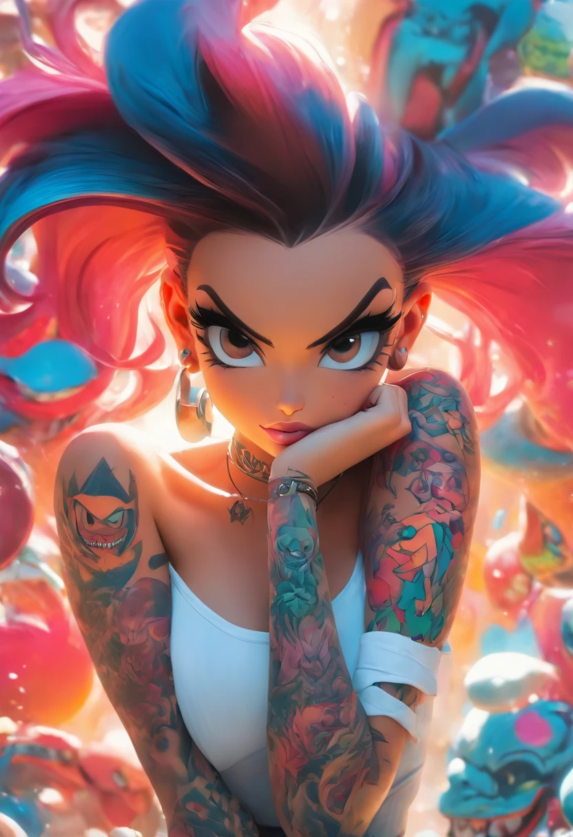 commands
copy of
Yoga Girls, corpo toto, Full Slime Body, neon color, cool laugh, Move ki, Alafed woman with tattoos and piercings posing in a white shirt, Bombshell, beautiful woman, Cardi B, in a white shirt, fully tattooed body, beautiful woman, official product photos , better known as Amouranth, beautiful beautiful woman, tattooed body, full product photo, amouranth, long and neon red hair, beautiful model