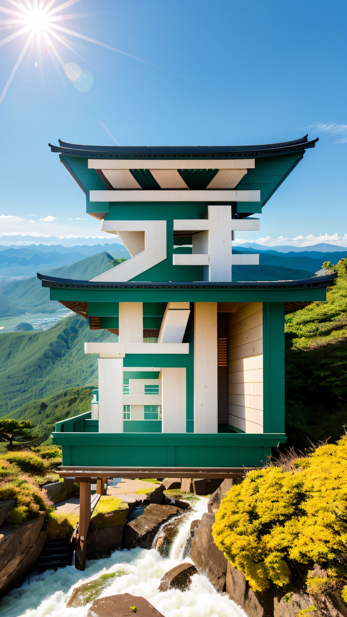 High-altitude overlooking,top views,High mountains and flowing water,Yamakawa,Scenic beauty