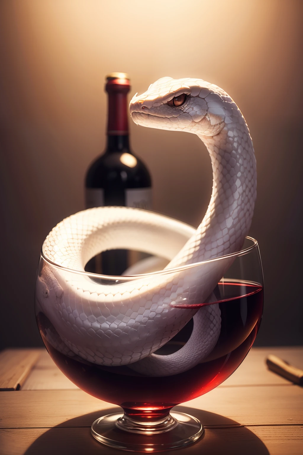 animal snake snake wrapped in a glass of wine