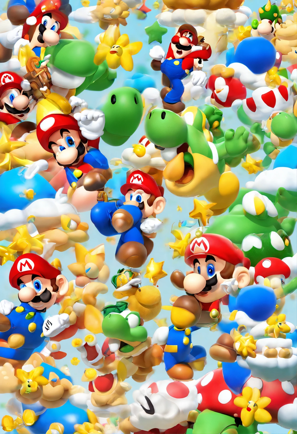 (Mario), design de personagens, Nintendo Super Mario, (rosto do Neimar J.) (olhos azuis, vestindo altamente detalhadosamuraibattlearmor)super bonito estilo caixa cega, Chibi, corpo inteiro, exaggerated expressions and actions, fundo limpo, flores de cerejeira soprando ao vento, Destaques iridescentes brilhantes, studio lighting, Atmospheric Illumination, com textura requintada, High detail, high resolution, c4d, ..3d, Liquidificador, 8k, best quality, Ultra High Definition