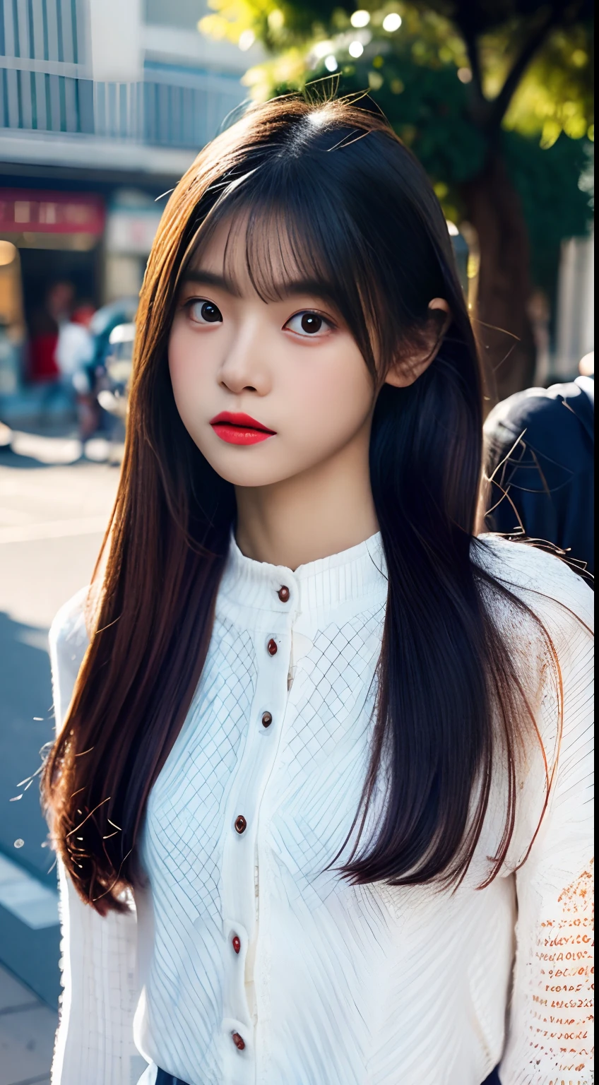 NSFW, NSFW:1.2, NSFW, (unparalleled masterpiece ever、top-quality))、Raw photography、top-quality、Full body portrait:2.0、medium distance shot、White long sleeve lace blouse、All clothes are thin lace fabric、Perfect miniskirt for the body、(Composition from the knee up:1.2)、No underwear、see -through、32K、ultra res、fully body photo:2.0, is standing:2.0、Best Quality, Raw photo, skinny body、Photorealsitic, Full body portrait:2.0、rialistic photo、(small tits:1.2), (skinny body:1.8), street corner、Crowds, Ginza、fully body photo, Looking at the camera、a beauty girl, Cute, length hair, depth of fields, hight resolution, Ultra Detail, Fine detail, Highly detailed, Highly detailed eyes and face, Sharp pupils, Realistic pupils, Sharp Focus, softlighting